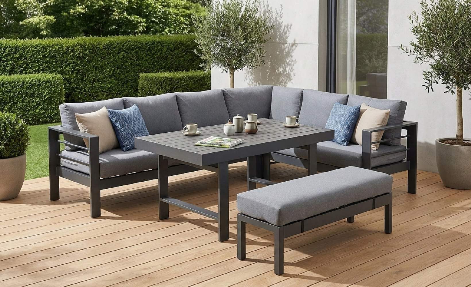 MeXo Gartenlounge-Set XXL Gartenmöbel Set Aluminium für 6-8 Personen, (Eckl günstig online kaufen