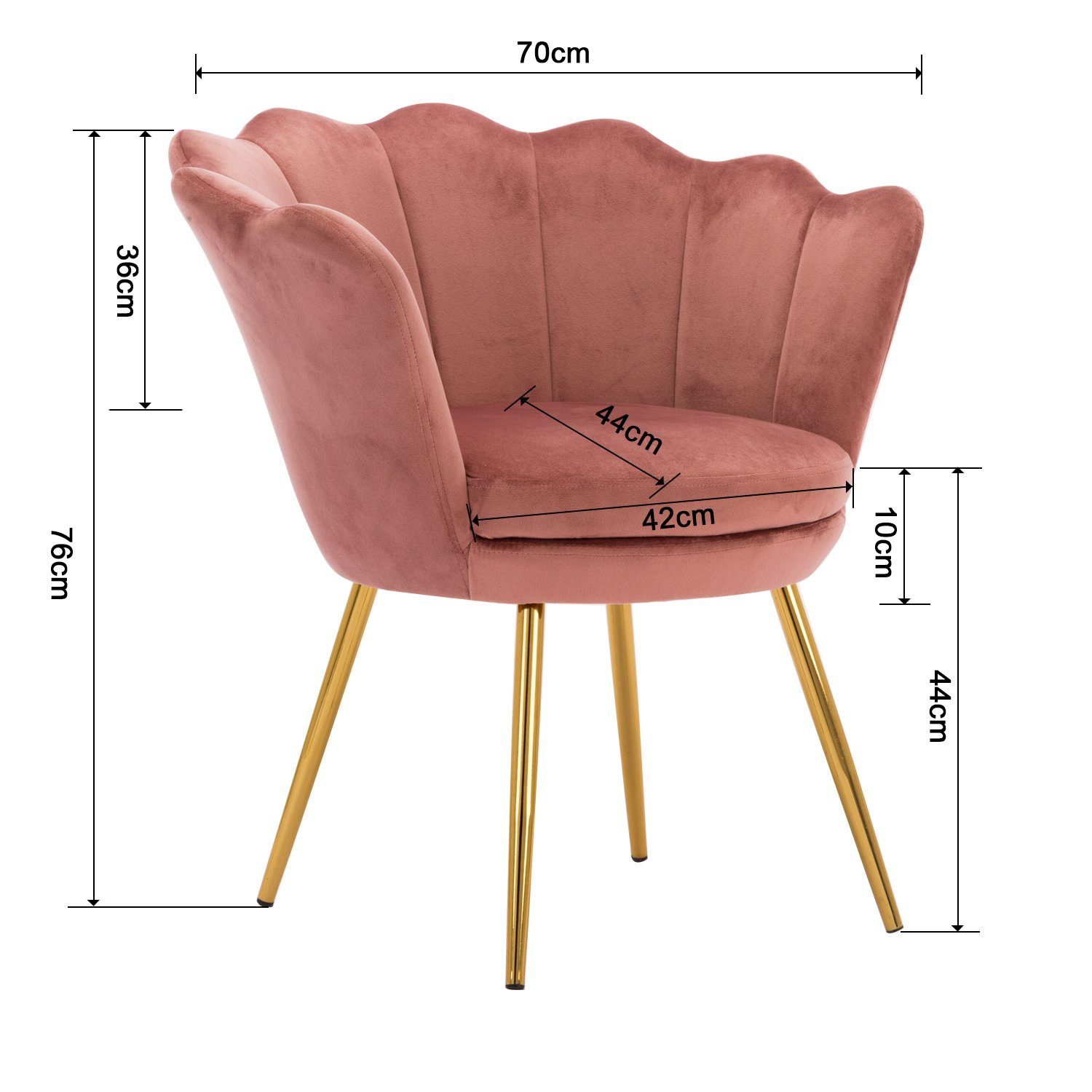 WAHSON OFFICE CHAIRS Loungesessel Sessel Weicher Samt Armlehnstuhl – Bild 5 von 5