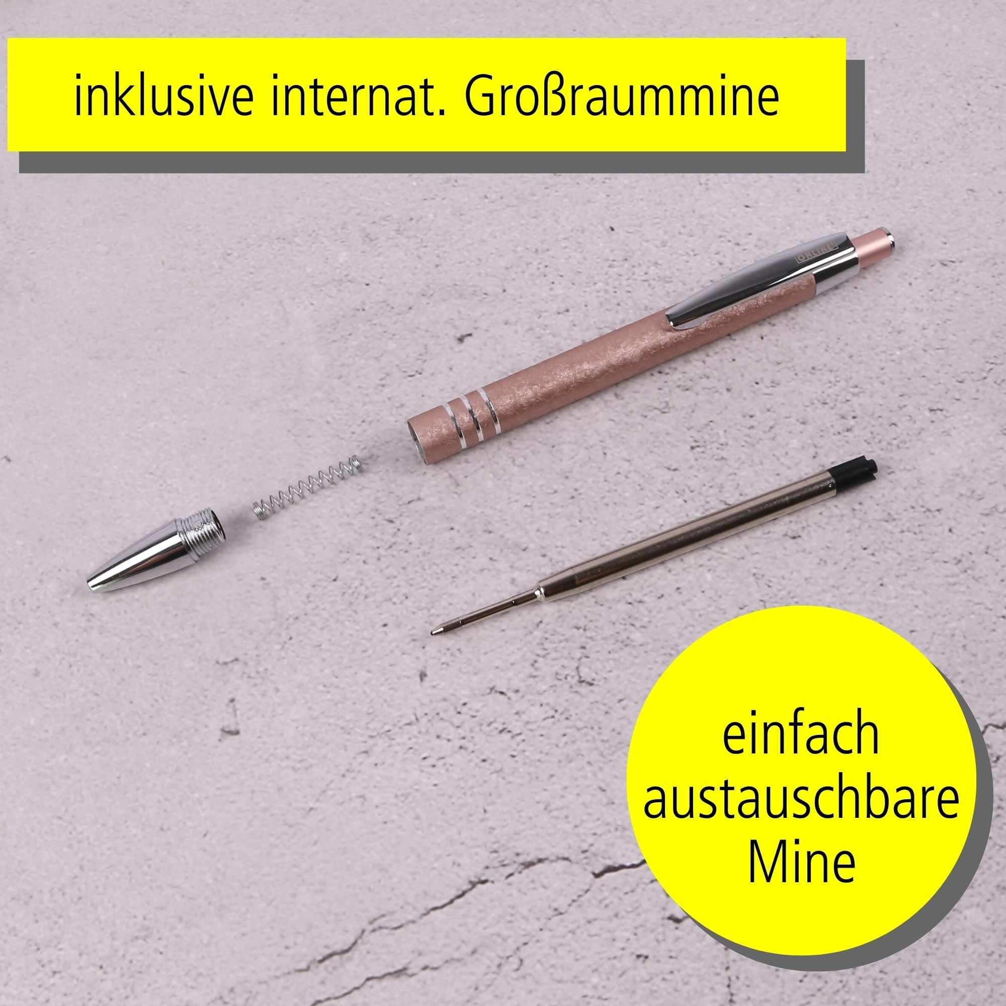 Online Pen aus in Graphite mit Metallclip, Pen Geschenkbox Aluminium, Rosegold Druckkugelschreiber, Kugelschreiber
