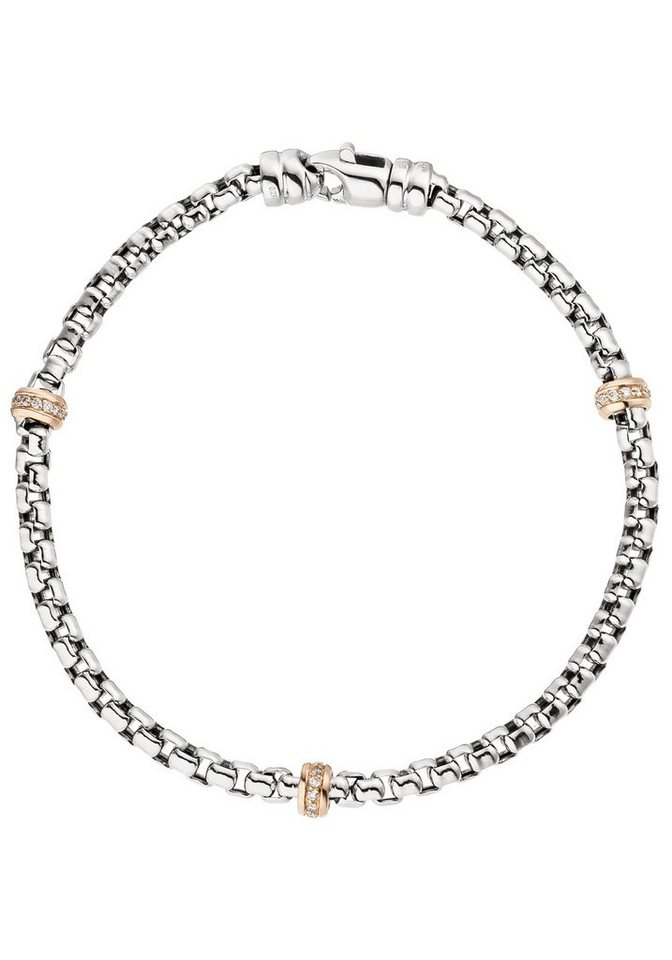 JOBO Goldarmband, 585 Gold bicolor mit 3... JOBO Goldarmband, 585 Gold bicolor mit 3...