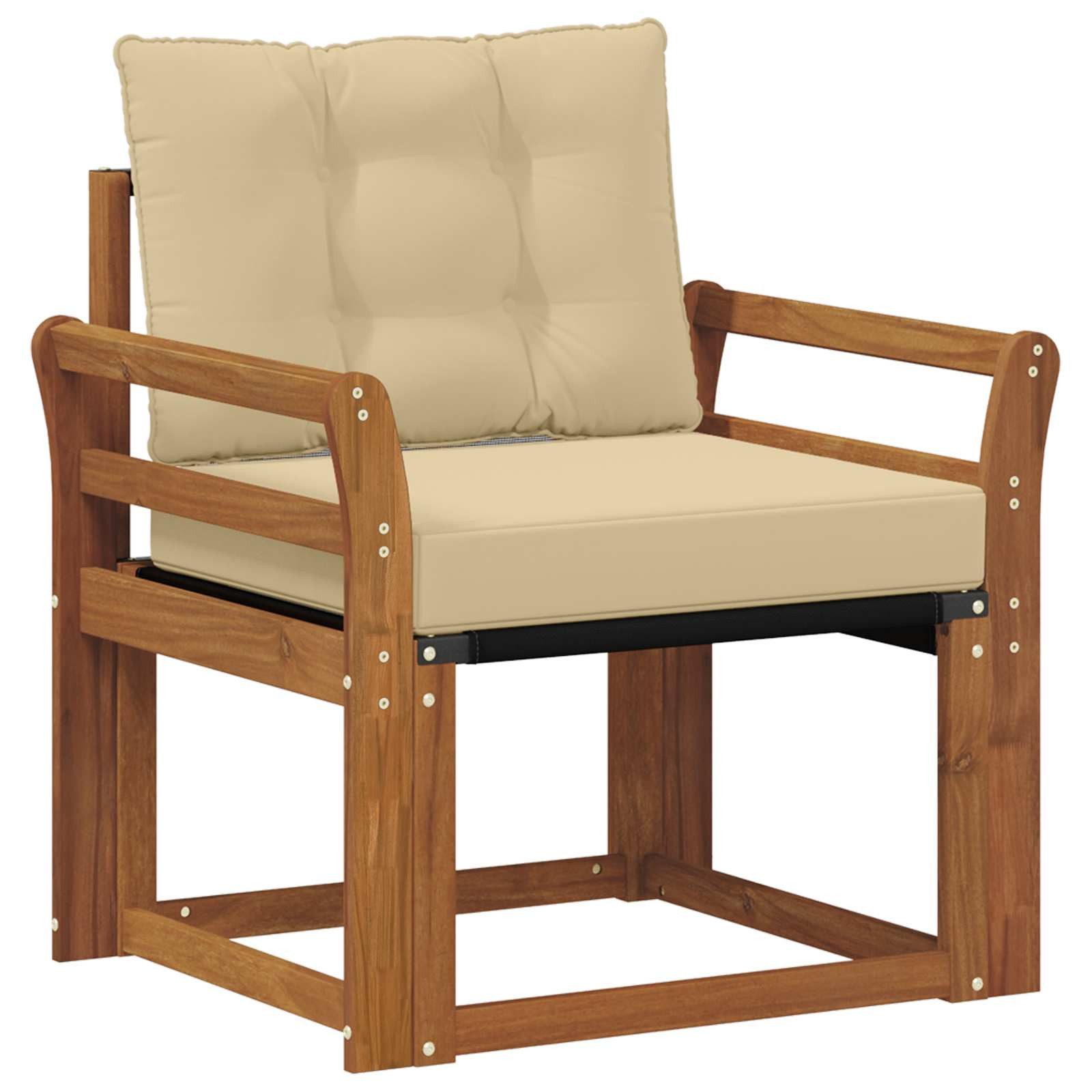 vidaXL Sofaelement Sofa mit Armlehnen Massives nholz und Textilene (1 St)