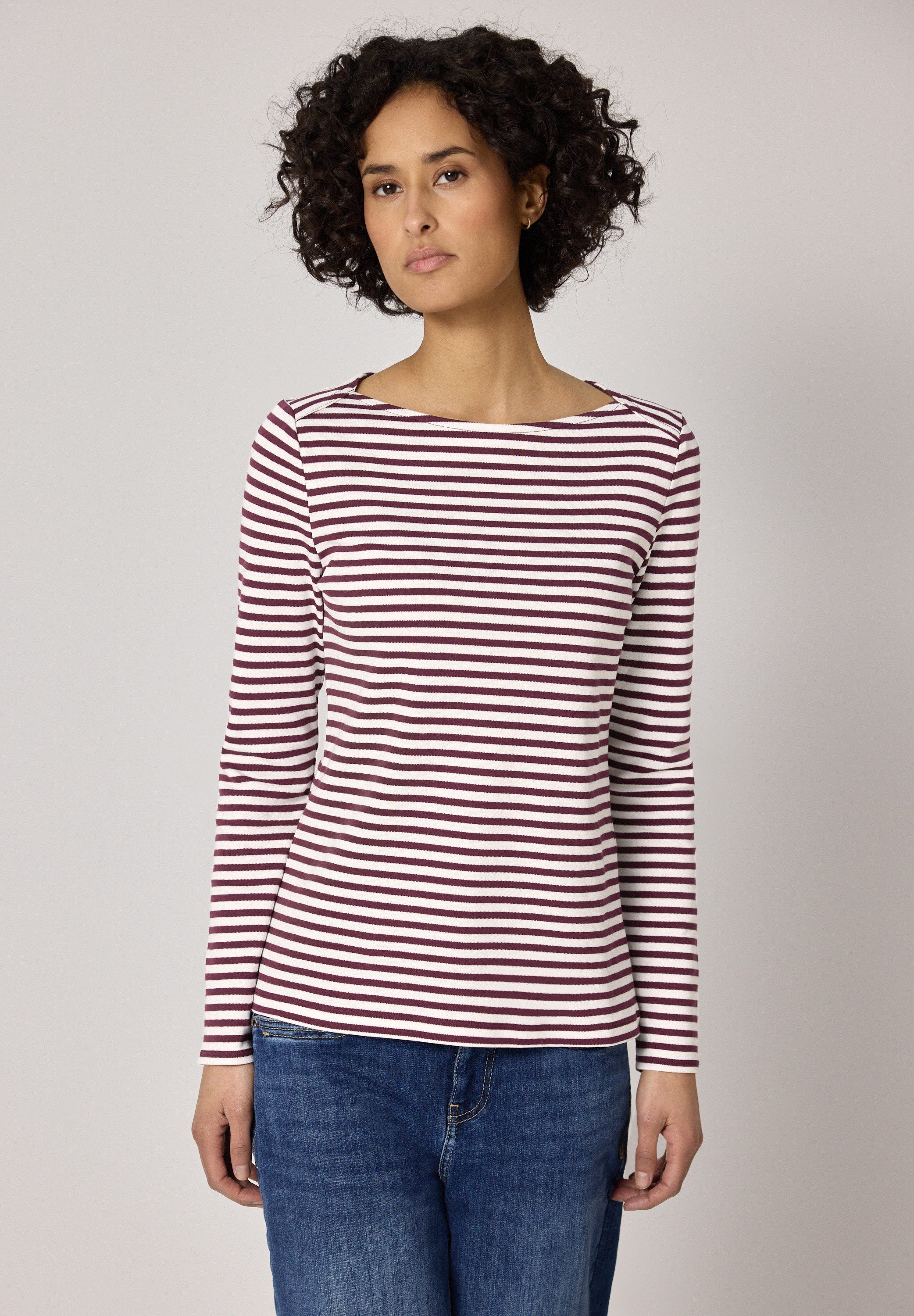 STREET ONE Langarmshirt mit U-Boot-Ausschnitt