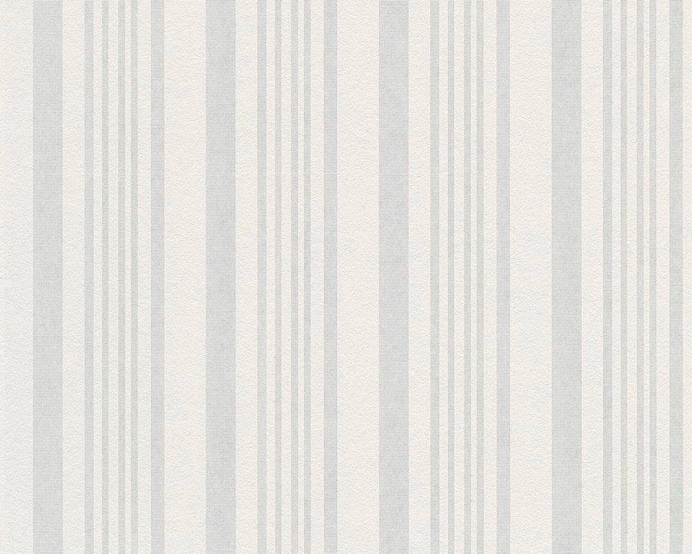A.S. Création Streifen, Weiß Streifen Tapete Überstreichbar Meistervlies, gestreift, Vliestapete Struktur