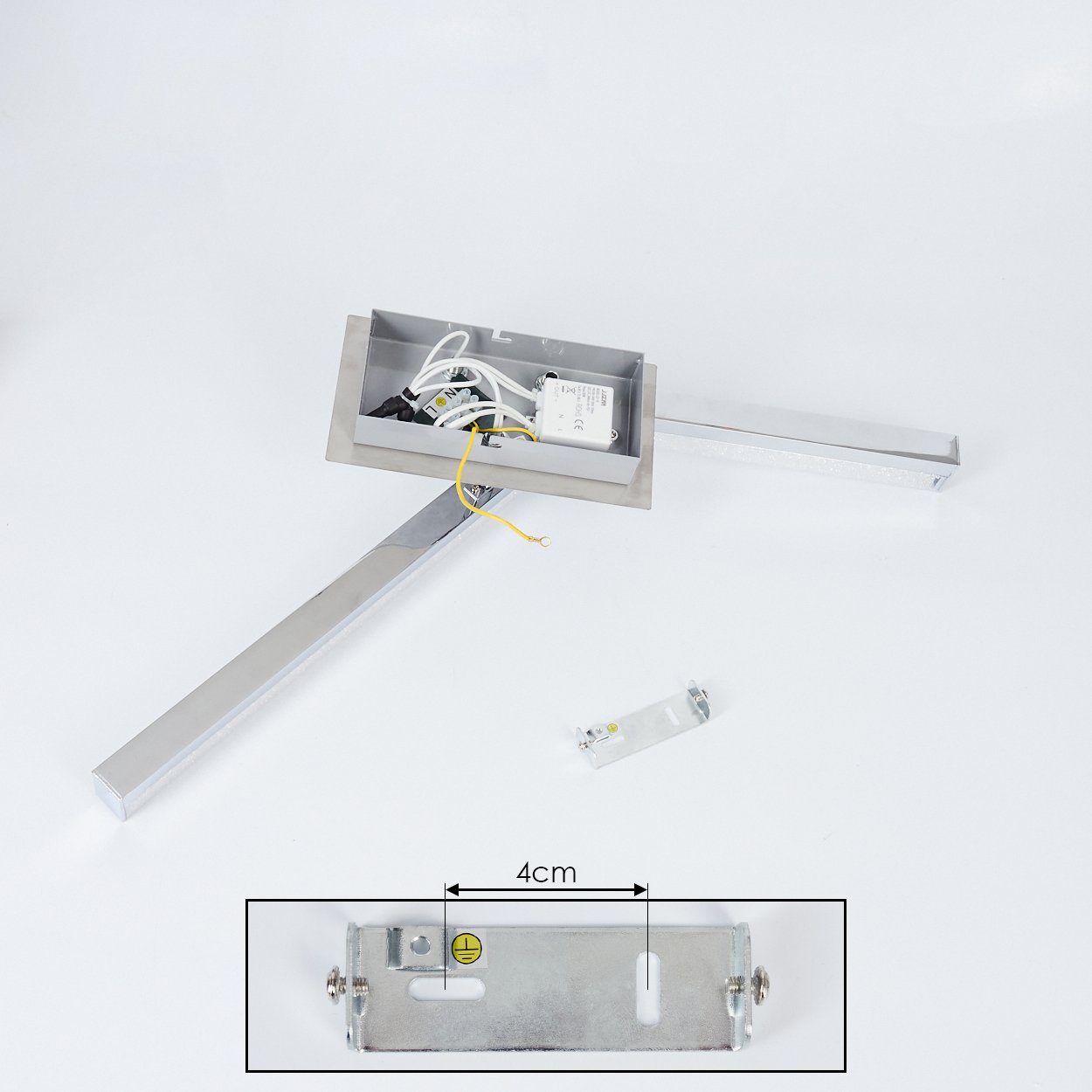 Metall/Kunststoff »Bergantino«, drehbar in 3000 mit moderne Deckenleuchte aus 1800 max. hofstein Deckenlampe Glitzereffekt Kelvin, Lumen, sind Schirme Weiß/Chrom,