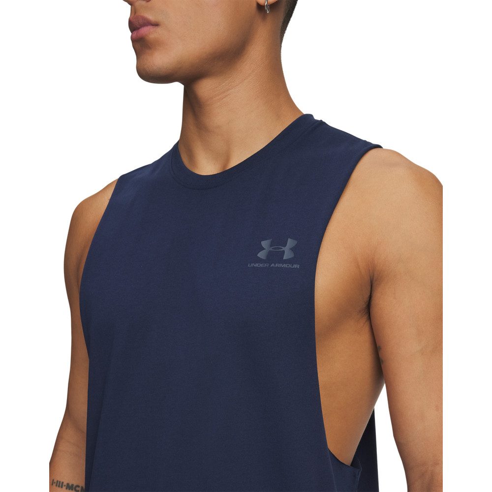 Under Armour® Trainingstop UA LEFT CHEST CUT OFF TANK sportliche Schnittform, für Trainingseinheiten, leichtes Design