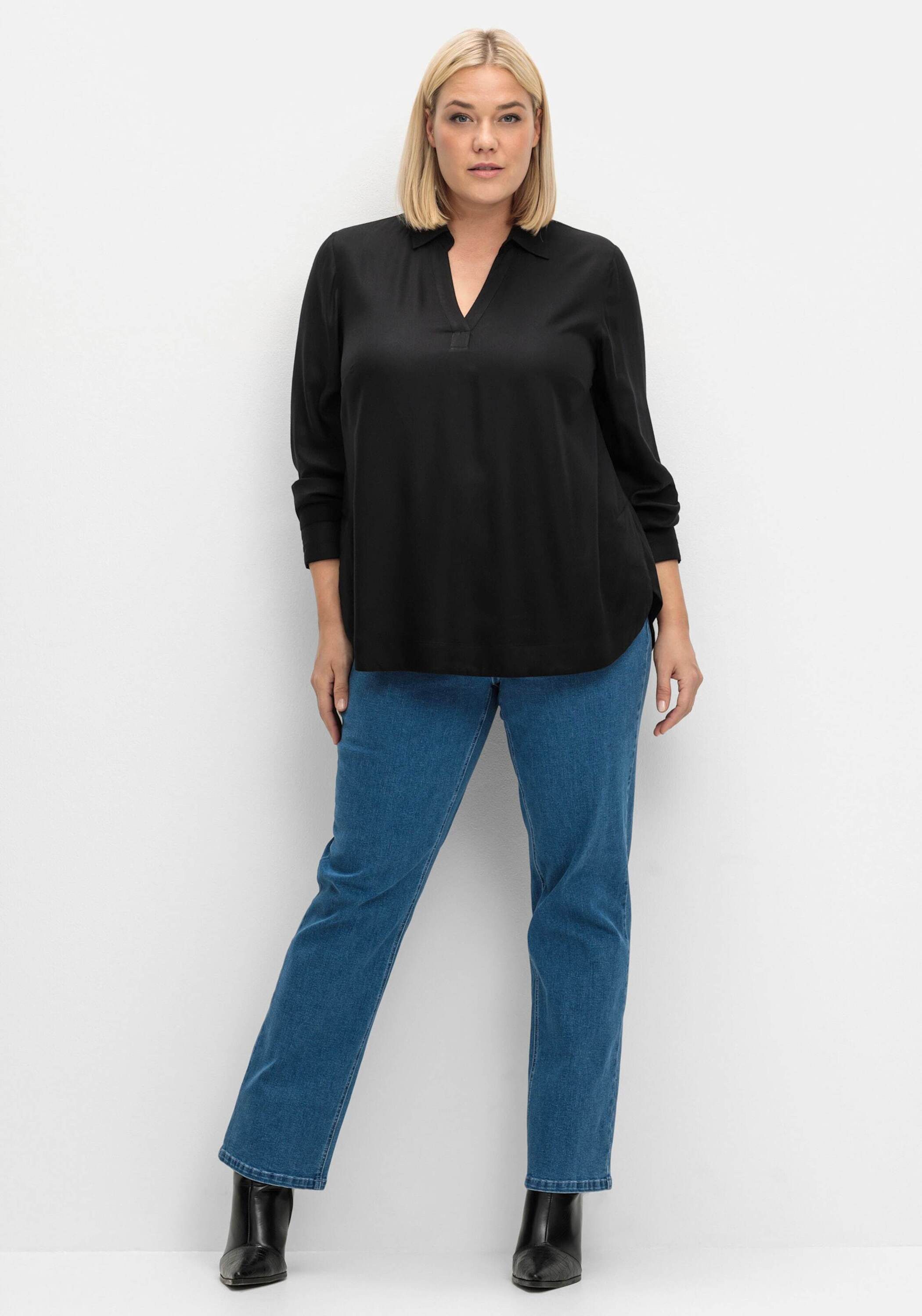 Sheego Klassische Bluse Tunika Langarm