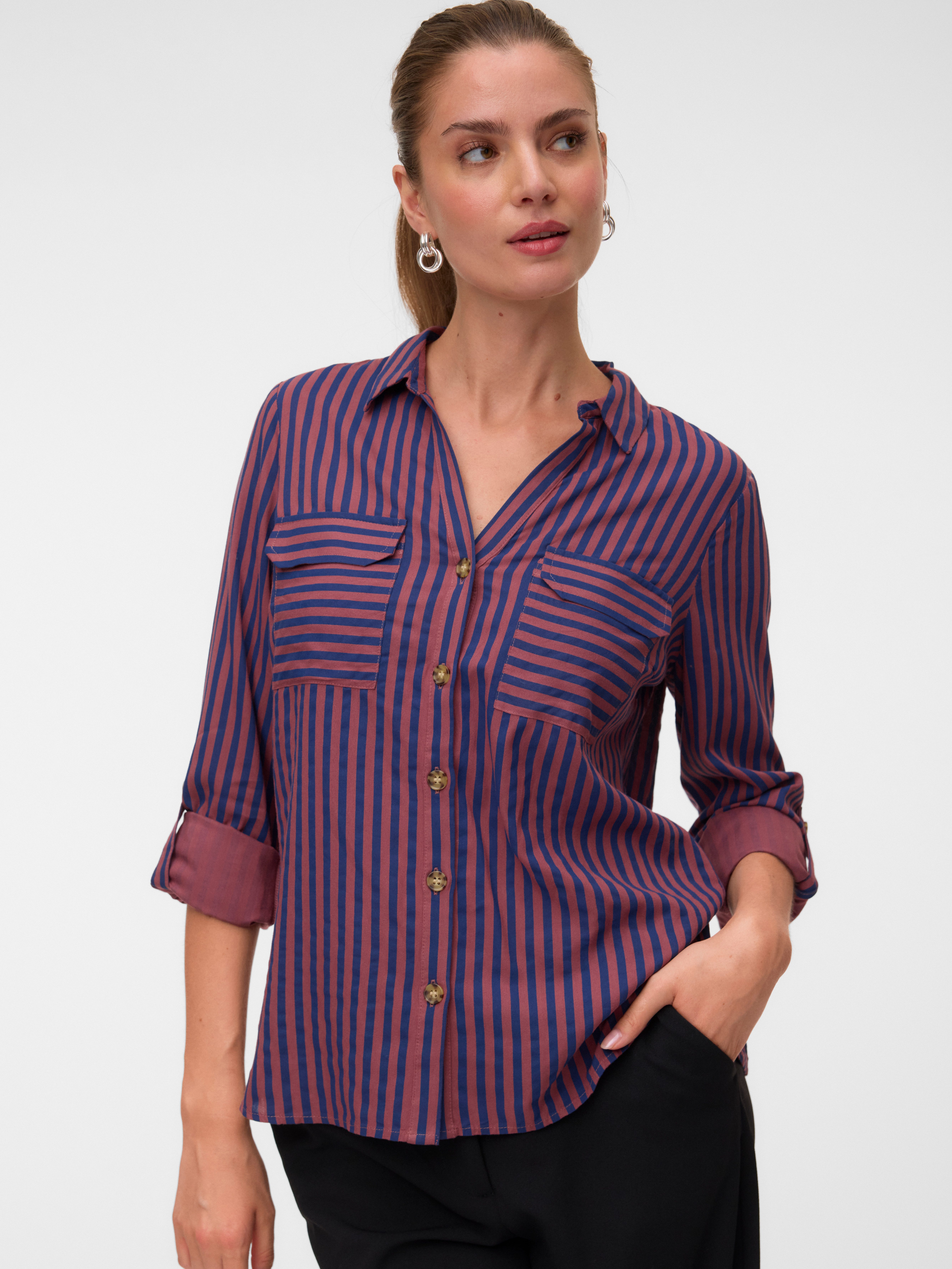 Vero Moda Hemdbluse VMBUMPY L/S SHIRT NEW WVN GA NOOS Viskose, regular fit