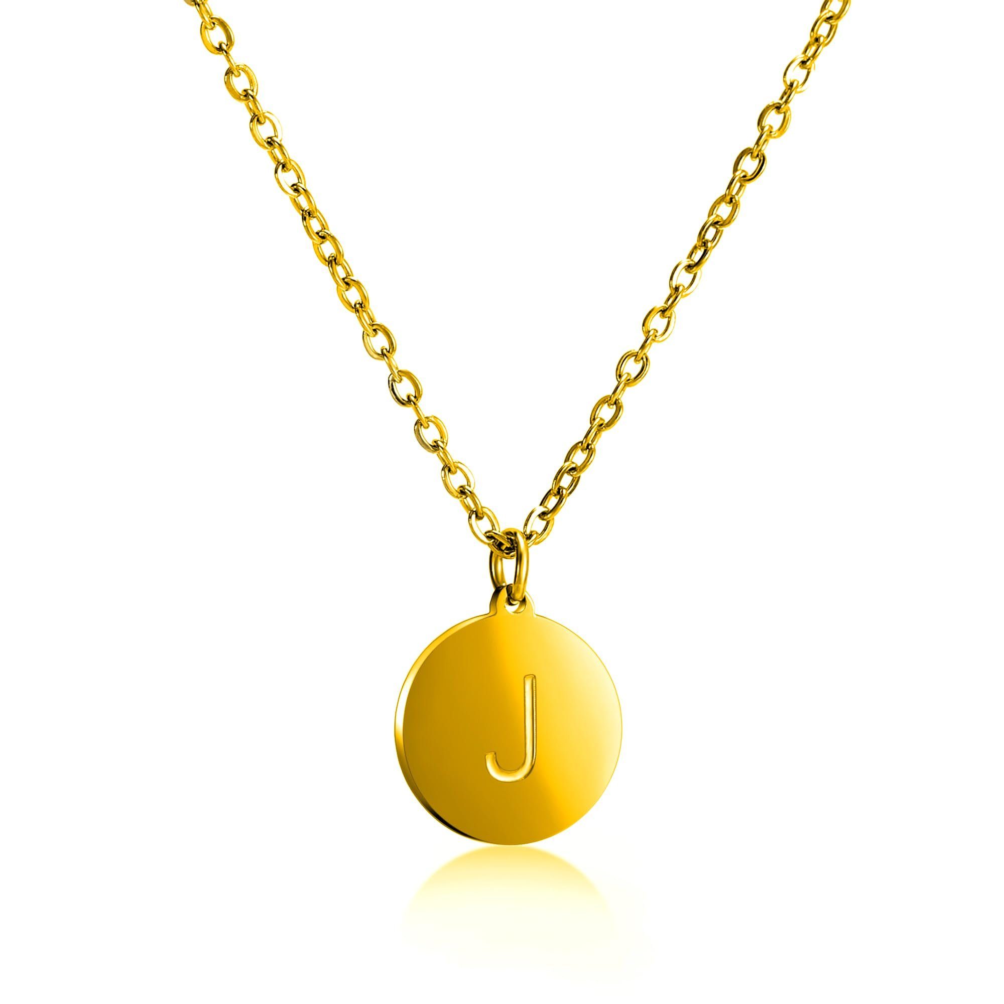 Kim Johanson Kette mit Anhänger Buchstaben A-Z in Gold (1-tlg), Halskette mit verstellbarer Gesamtlänge