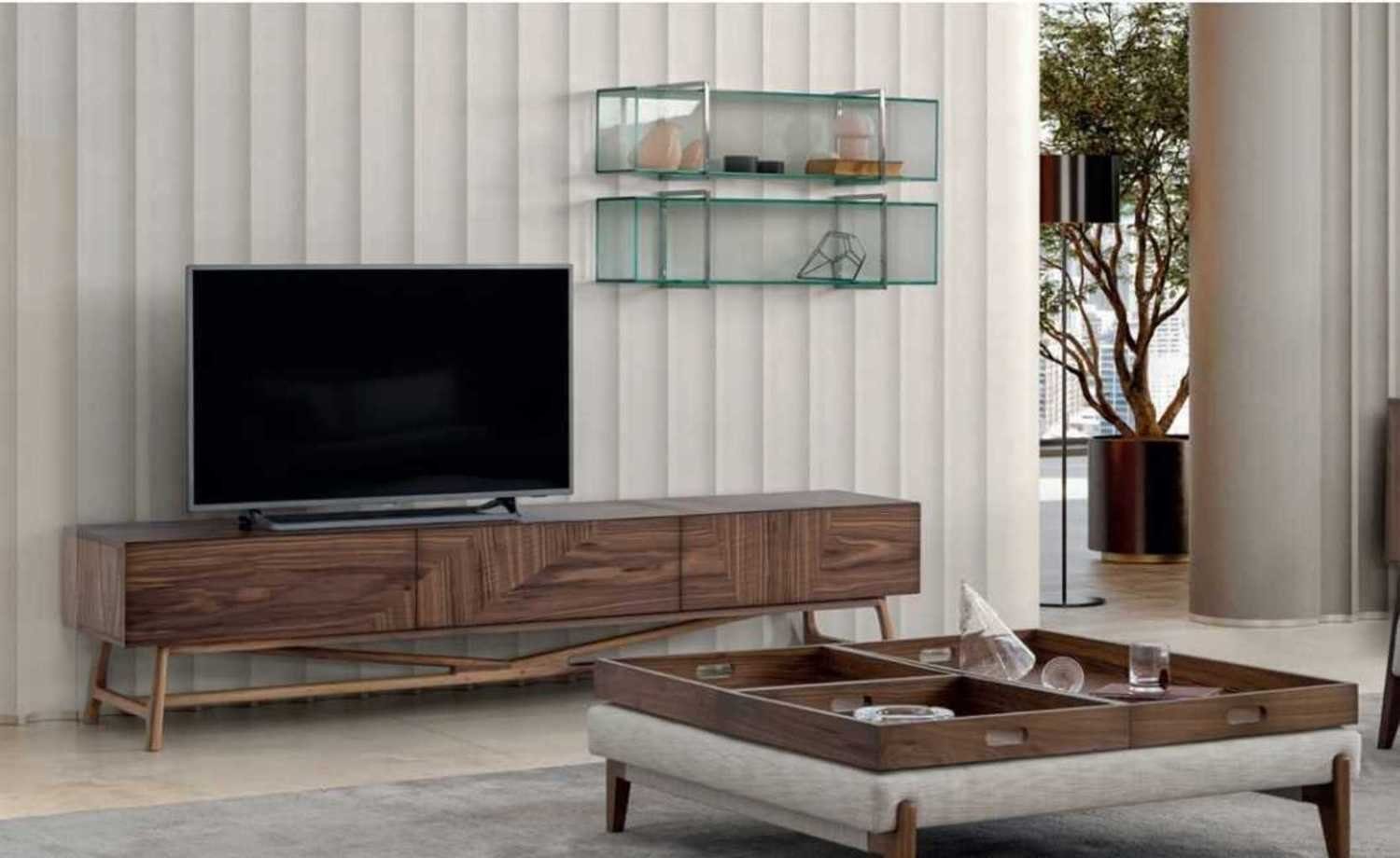 JVmoebel Wandregal Wohnzimmer Tv-Ständer mit 2x Wandregal Luxus Design, 3-tlg., Made in Europa