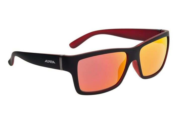 Fahrradbrille Alpina Sonnenbrille Kacey schwarz matt rot Glas rot verspiegelt S3