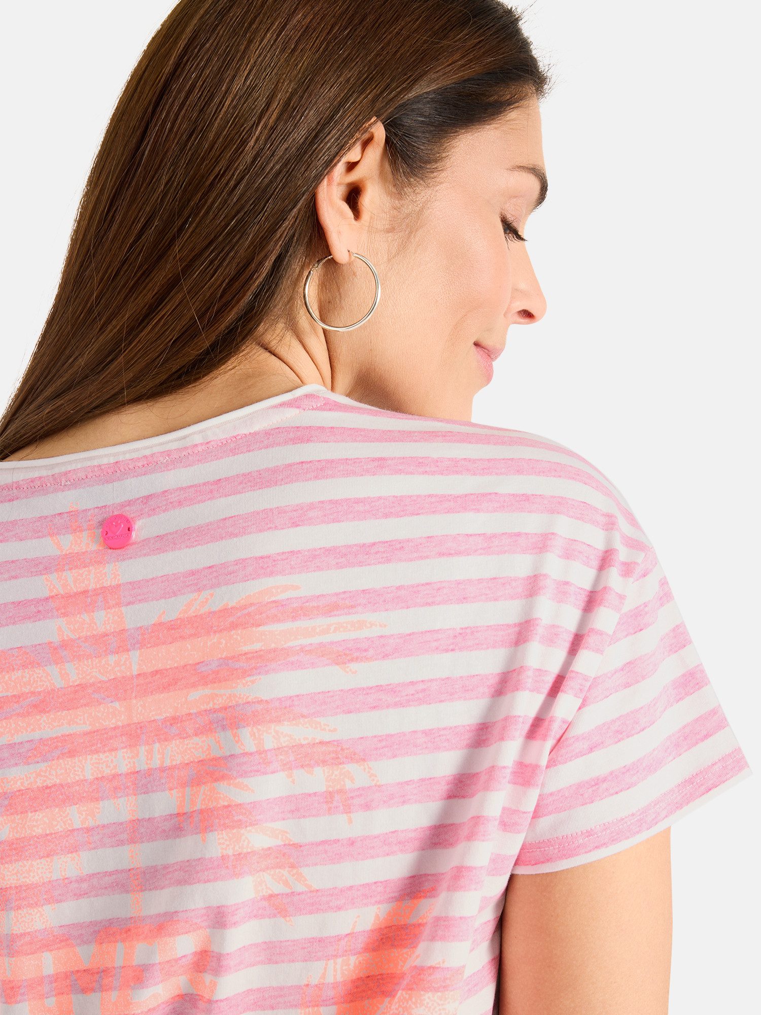 Lieblingsstück T-Shirt DollyL mit Rückenprint, V-Ausschnitt, gestreift