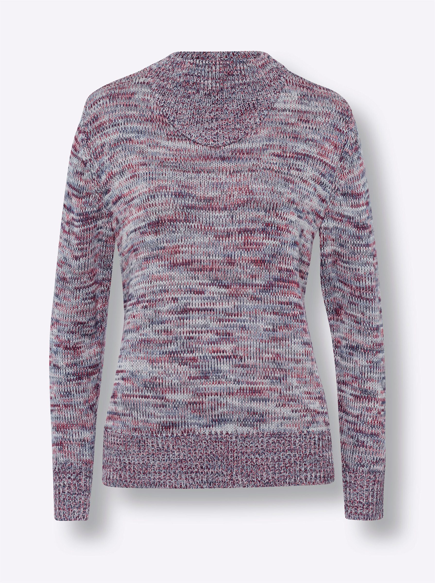 Strickpullover Stehkragen-Pullover Langarm Jersey