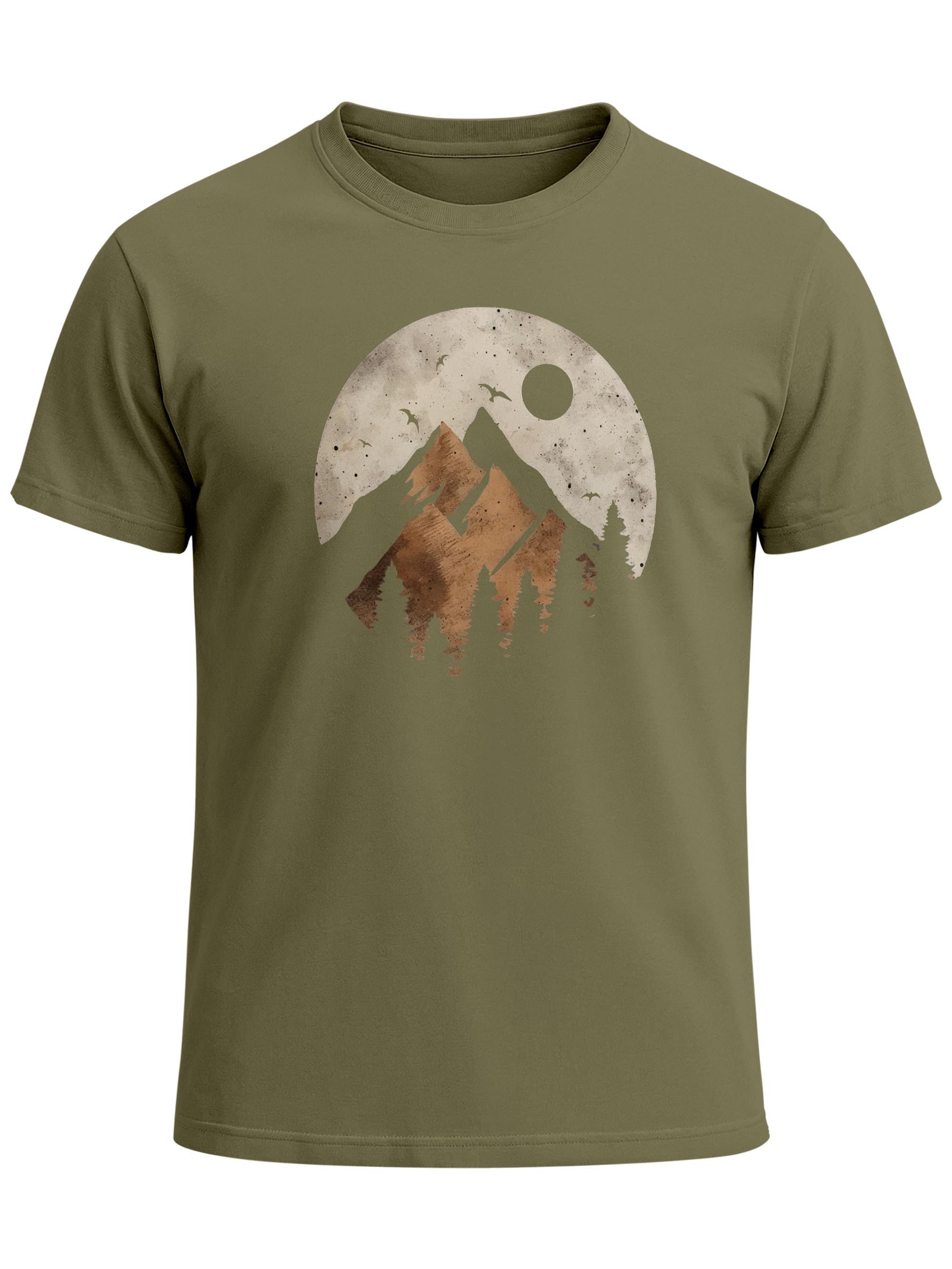 Neverless Print-Shirt Herren T-Shirt Berge Wandern Outdoor Grafikshirt Naturmotiv mit Print