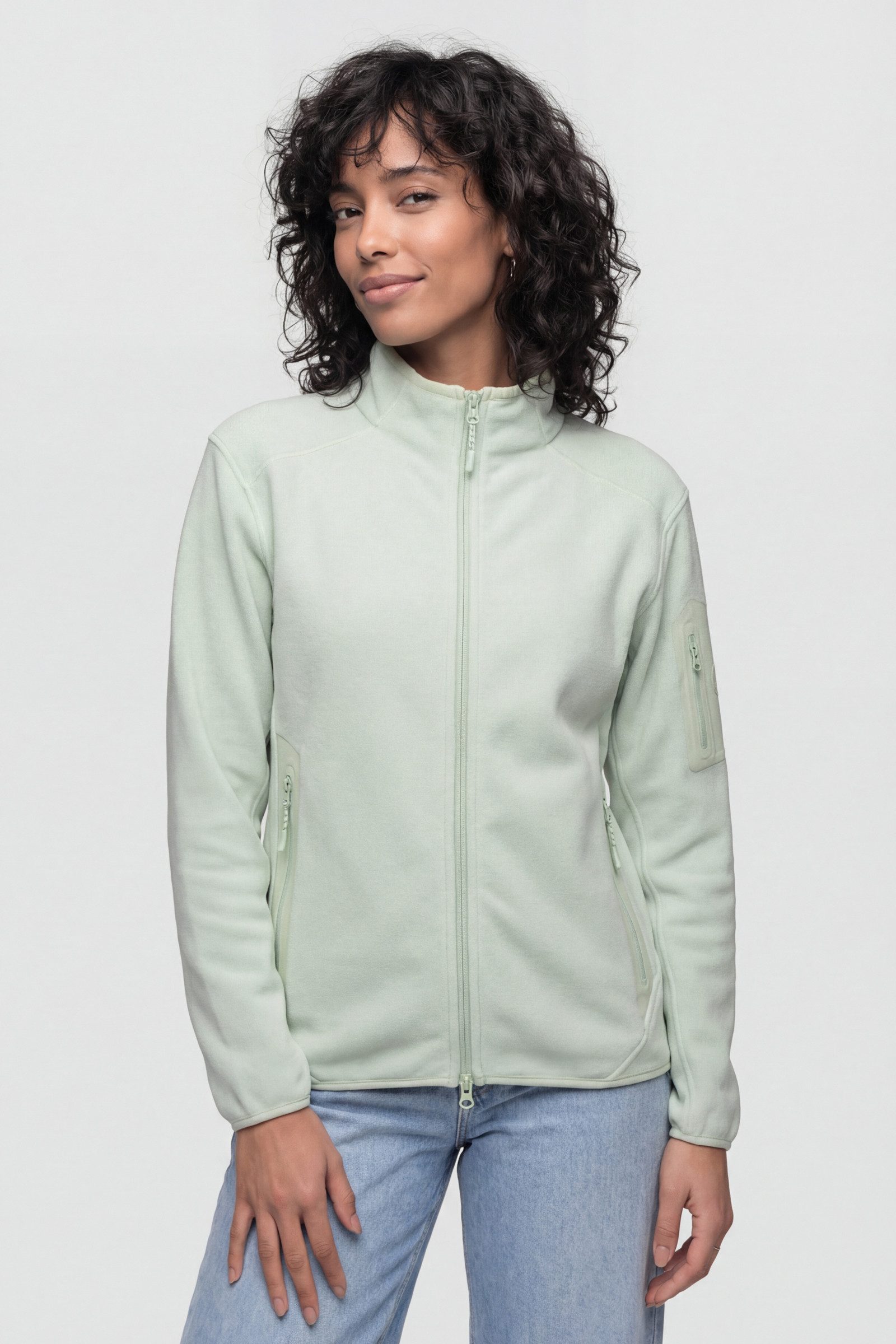 Alife & Kickin Fleecejacke Damen SagaAK F Fleecejacke, Jacke mit Rei§verschlusstasche am €rmel und Stehkragen