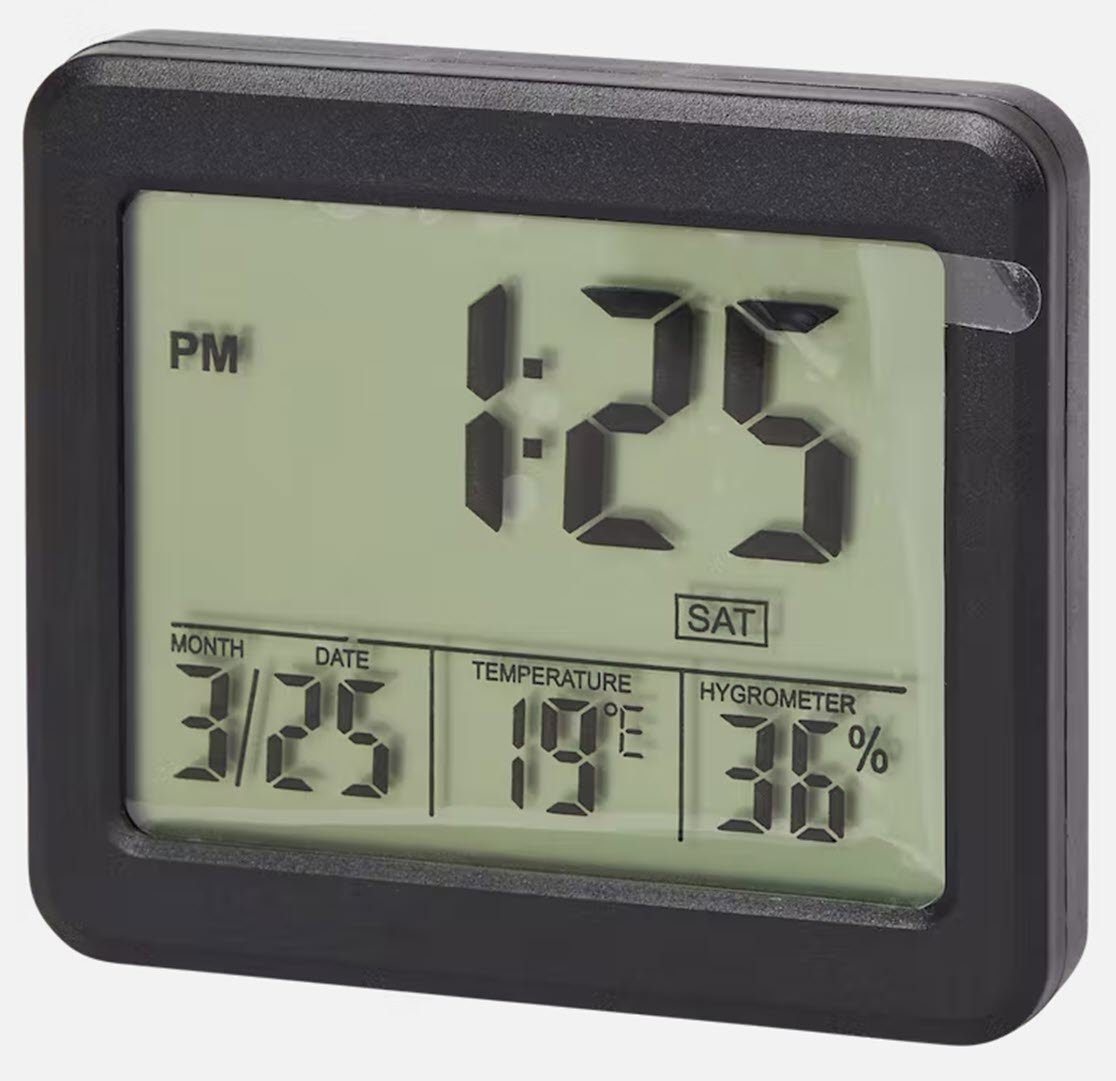 Raumthermometer Innenraumthermometer mit Uhr Thermo-Hygrometer