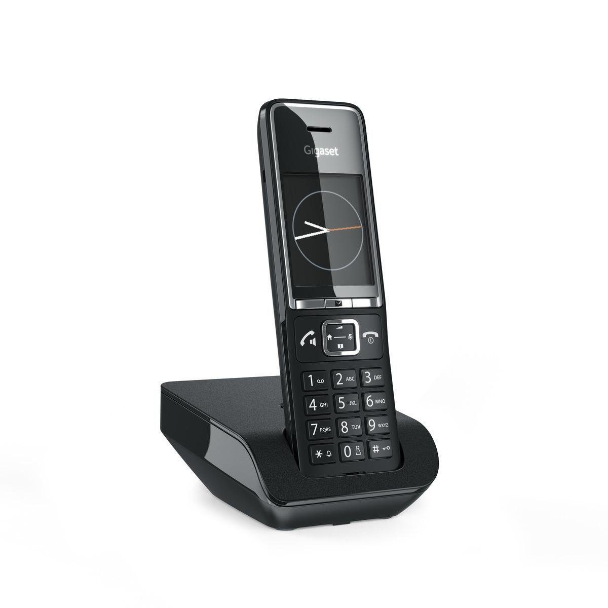 1, Gigaset 550 Freisprechfunktion, Schnurloses Babyphone-Funktion) Hörgerätekompatibel, (Mobilteile: DECT-Telefon schwarz COMFORT