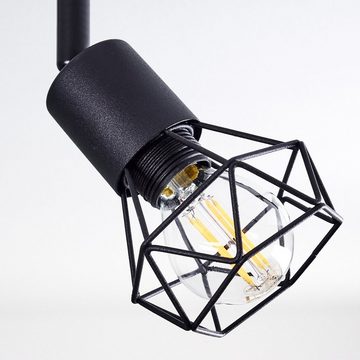 hofstein Deckenleuchte »Borio« 6-flammige Retro Deckenlampe aus Metall schwarz, ohne Leuchtmittel, 6xE14, die Leuchtenköpfe sind dreh-/schwenkbar