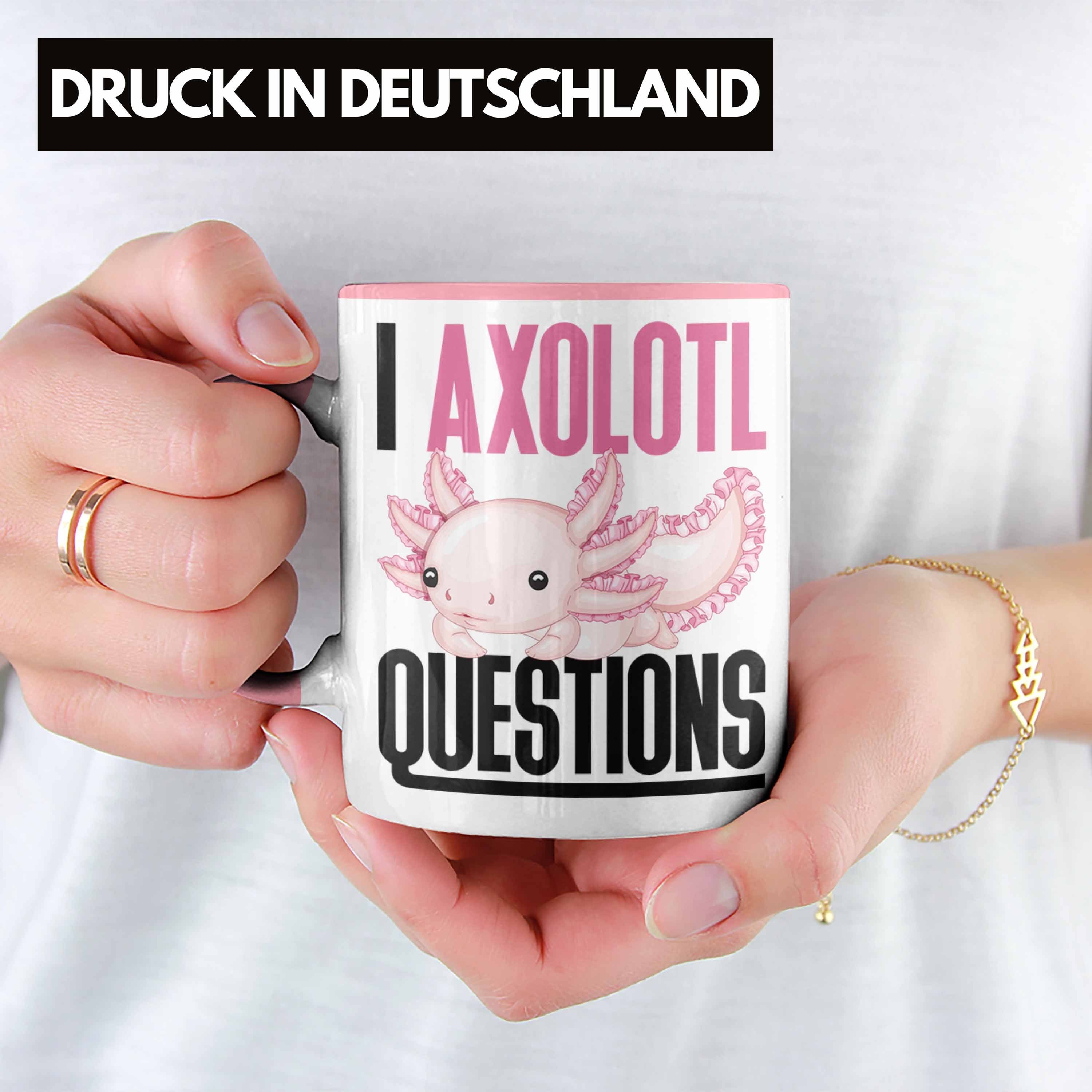Axolotl Tasse Rosa Geschenk Axolotl I Gamer Schwanzlurch Trendation Tasse Questions Geschenk