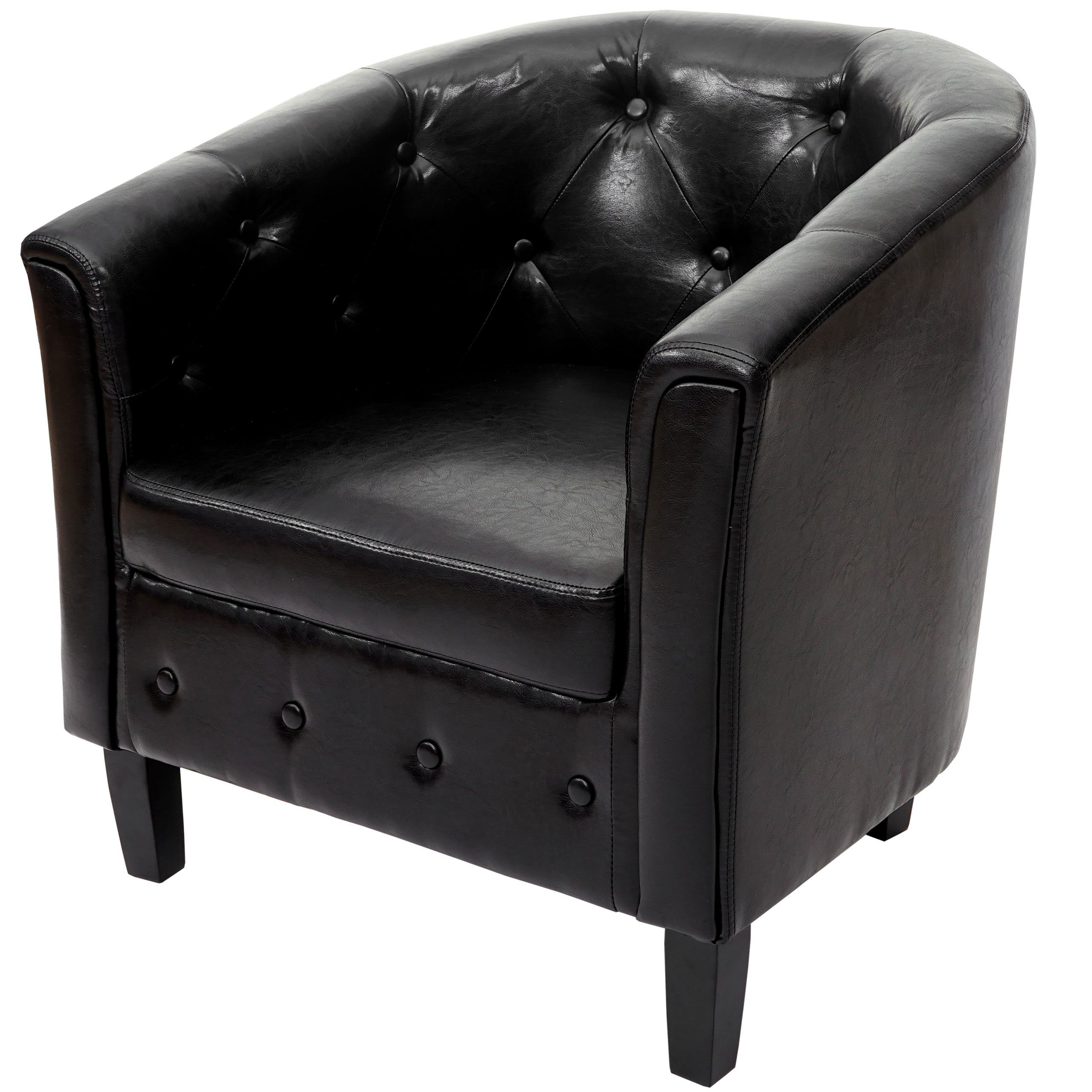 MCW Sessel T810, Bequemer Sitzkomfort, Aufwendige Knöpfung im Chesterfield-Look schwarz