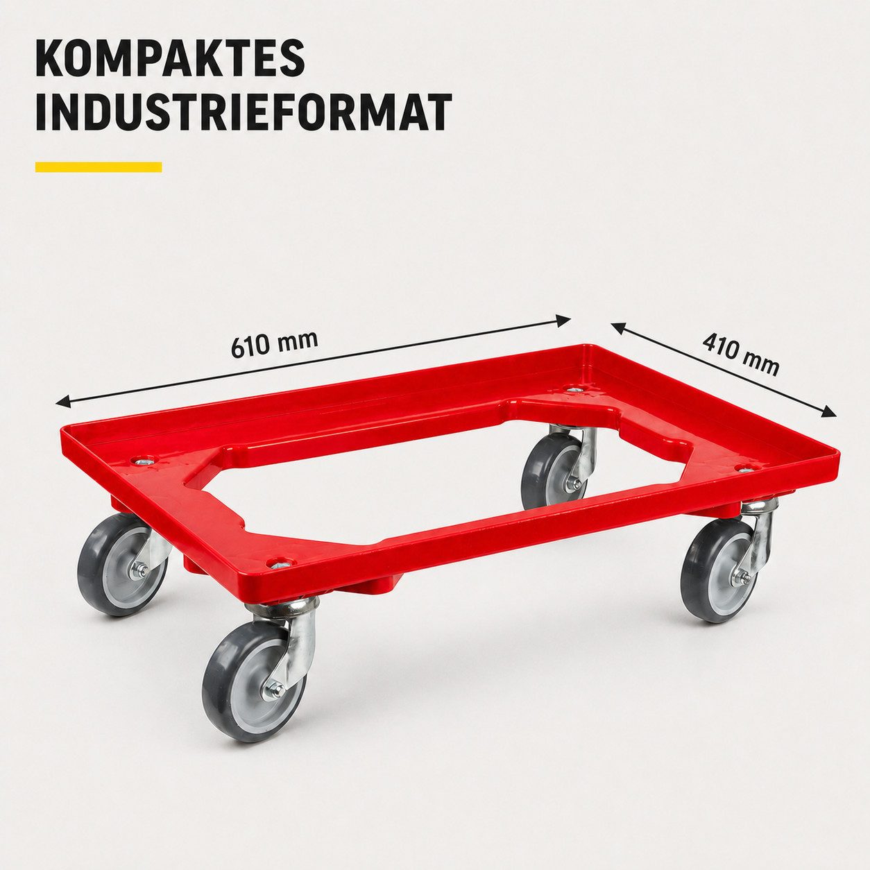 GERSO Transportroller Rolli für Euroboxen 60 x 40 cm, bis 300 kg Traglast