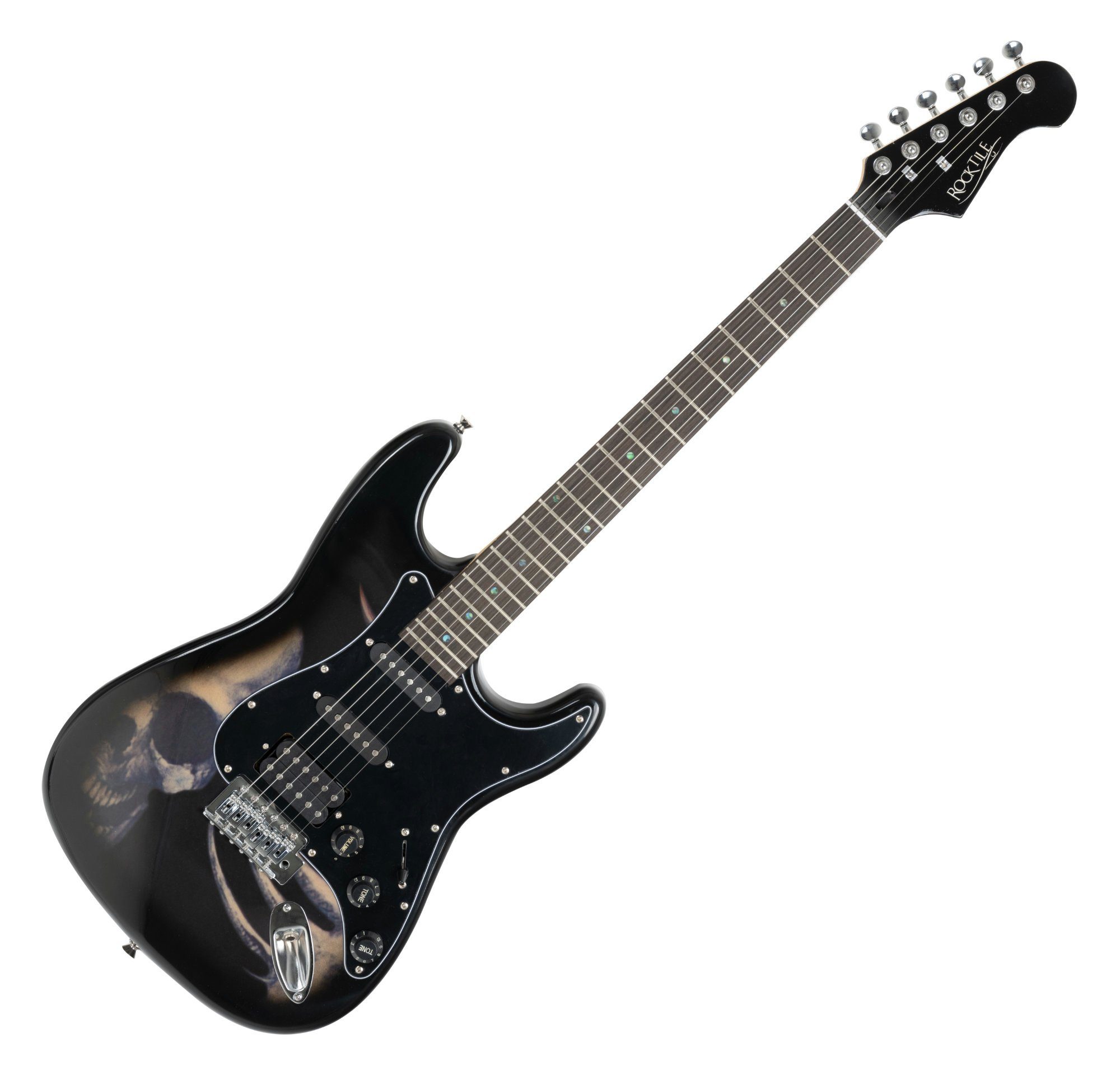 E-Gitarre Pro ST60 elektrische Gitarre mit "Skull"-Design