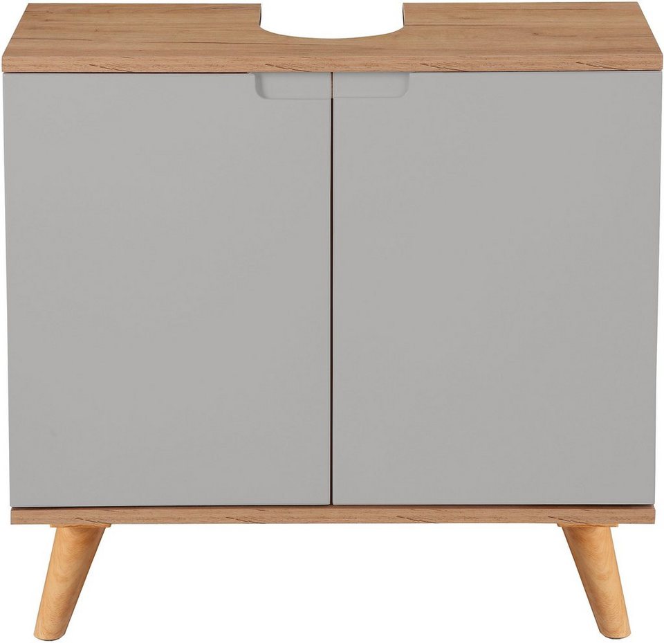 andas Waschbeckenunterschrank Lund Badunterschrank für wandhängende  Waschbecken WC Unterschrank Badezimmerschrank WBU Breite 65cm mit  Siphonausschnitt Badschrank