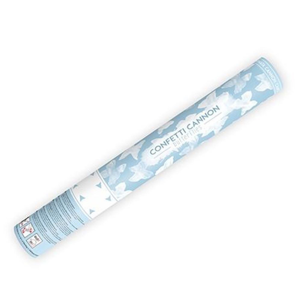 partydeco Konfetti Konfettishooter Schmetterlinge Weiss 40cm