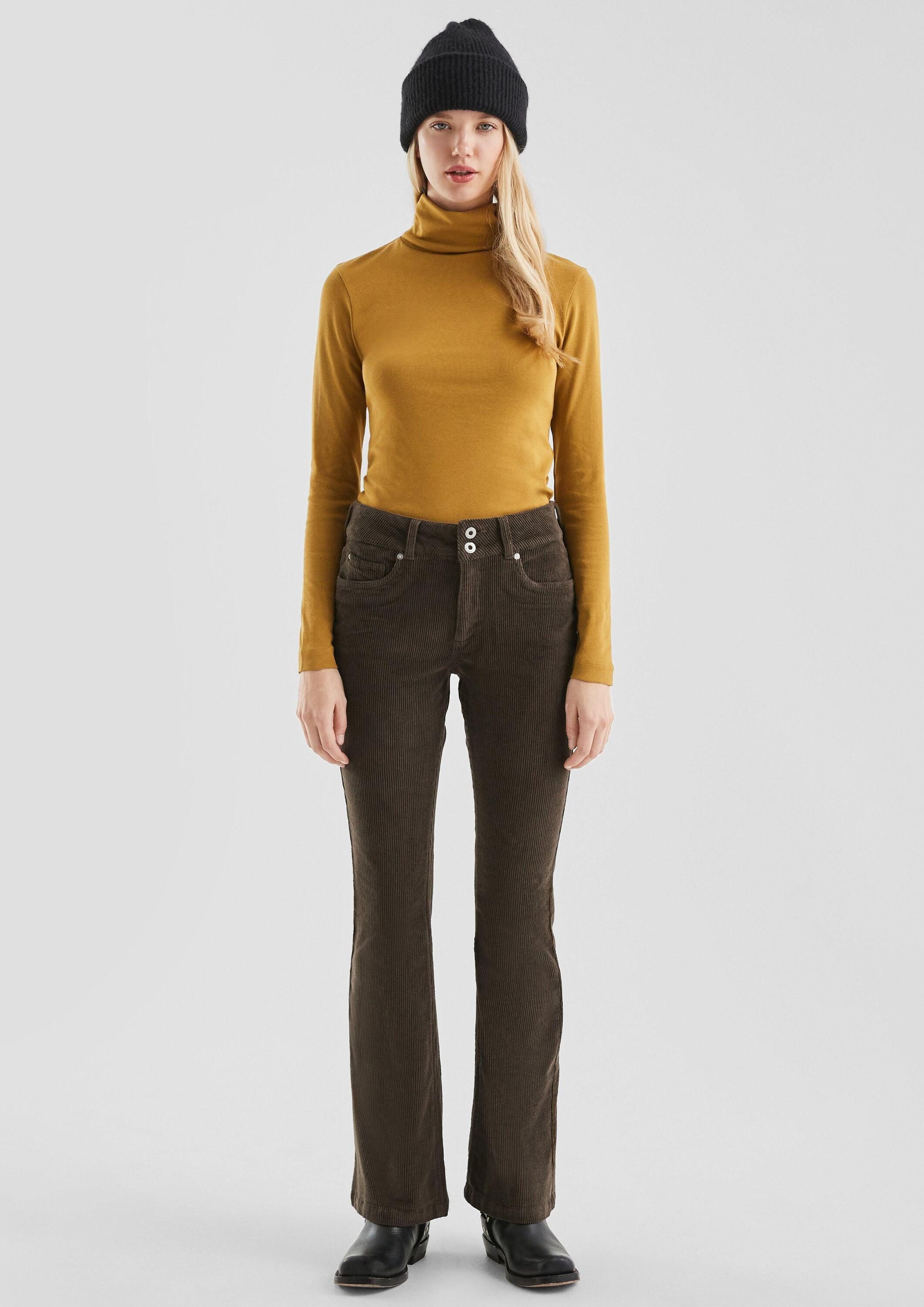 QS Chinos Hose Schlaghose aus Kord günstig online kaufen