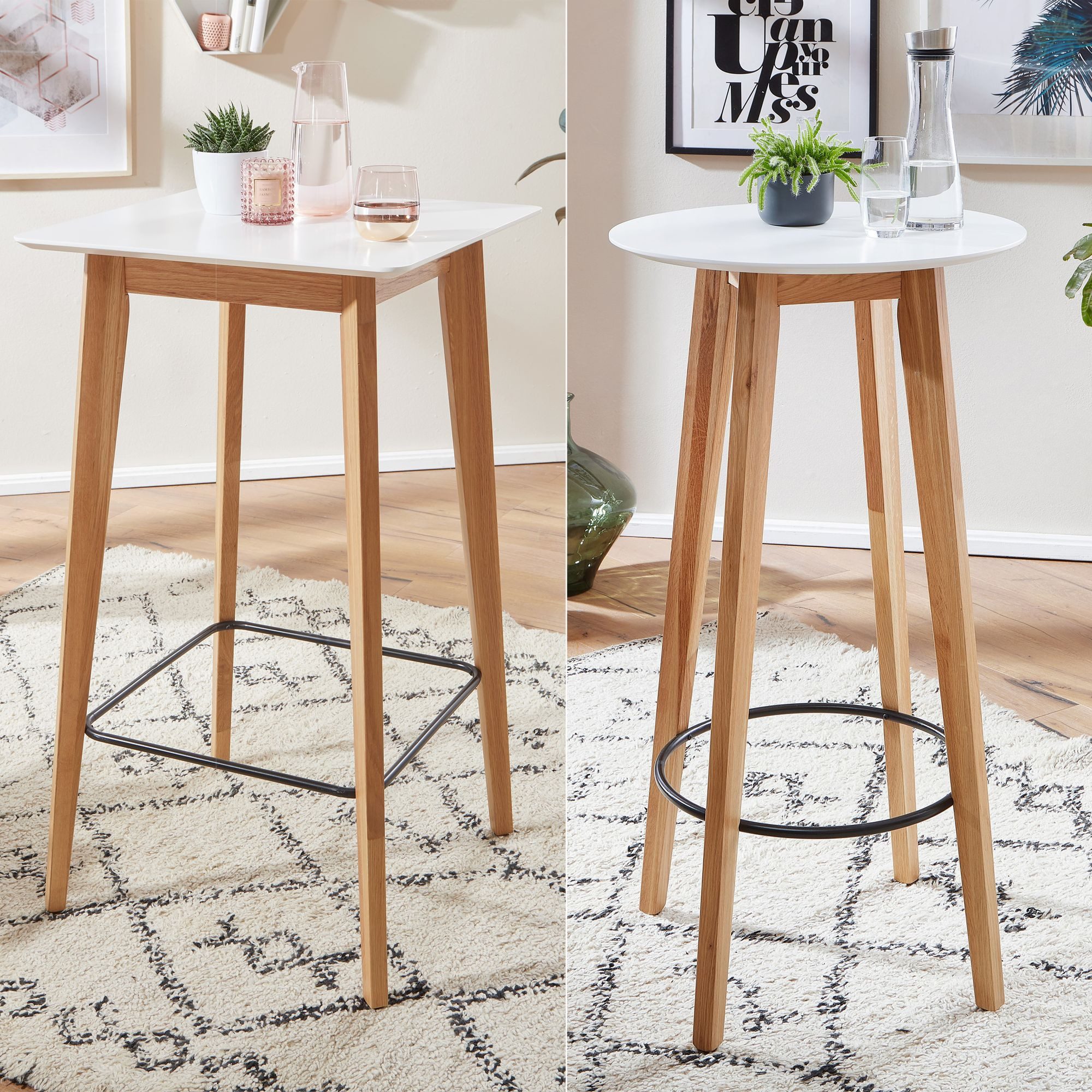 FINEBUY Bartisch FB19386 (60x110x60 cm Weiß günstig online kaufen