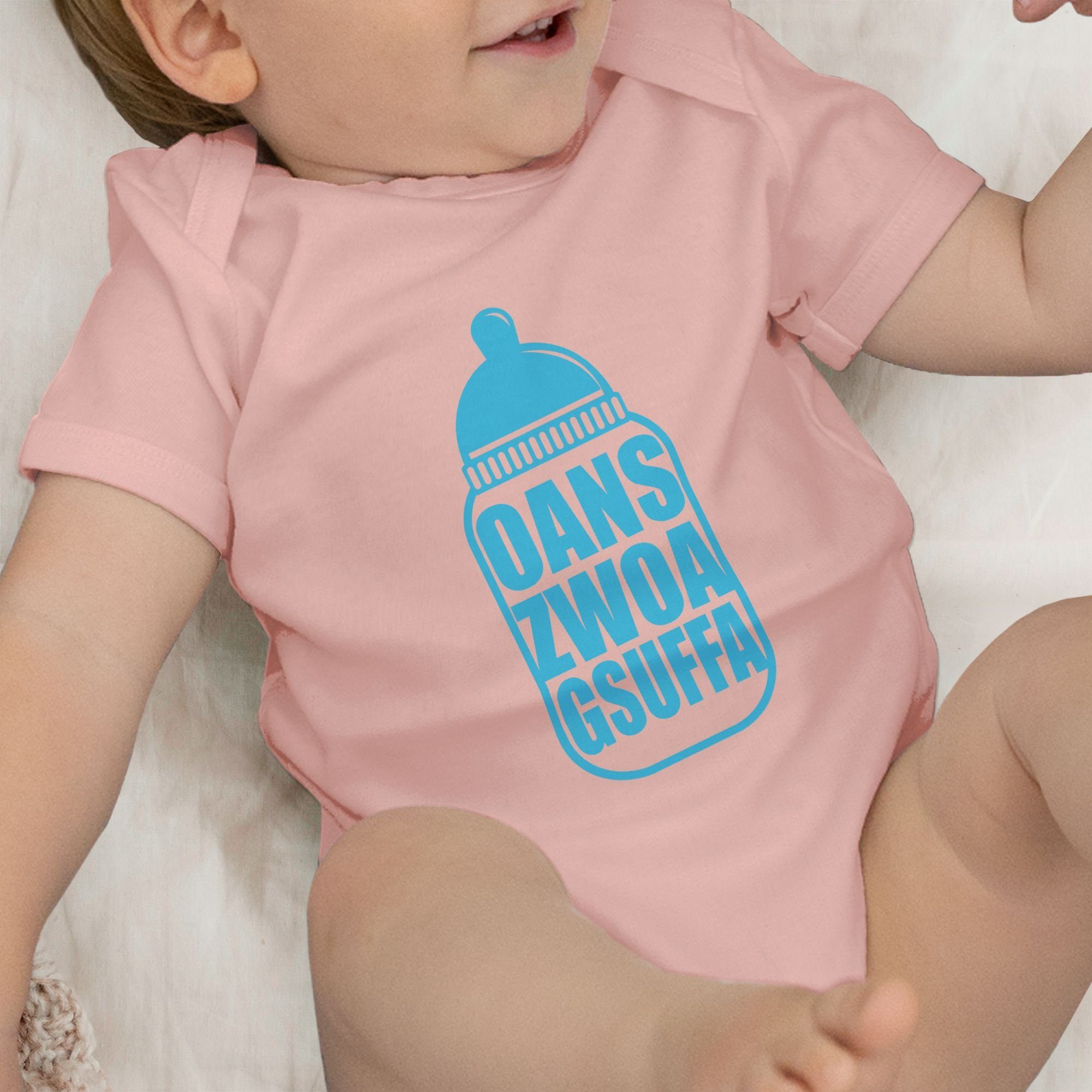 Outfit Shirtbody Shirtracer Baby Oans Babyrosa Zwoa 3 Gsuffa Babyflasche Oktoberfest blau für Mode