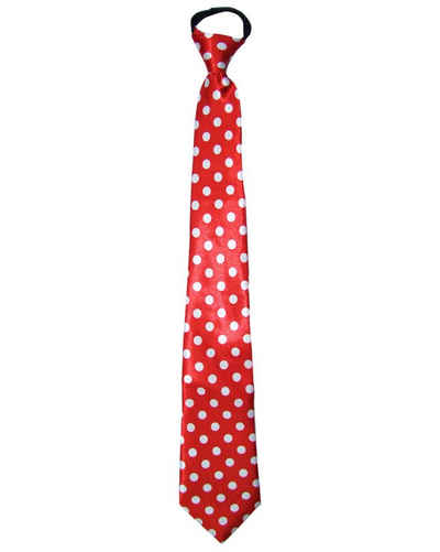 Funny Fashion Kostüm Fifties Krawatte mit Punkten Rot