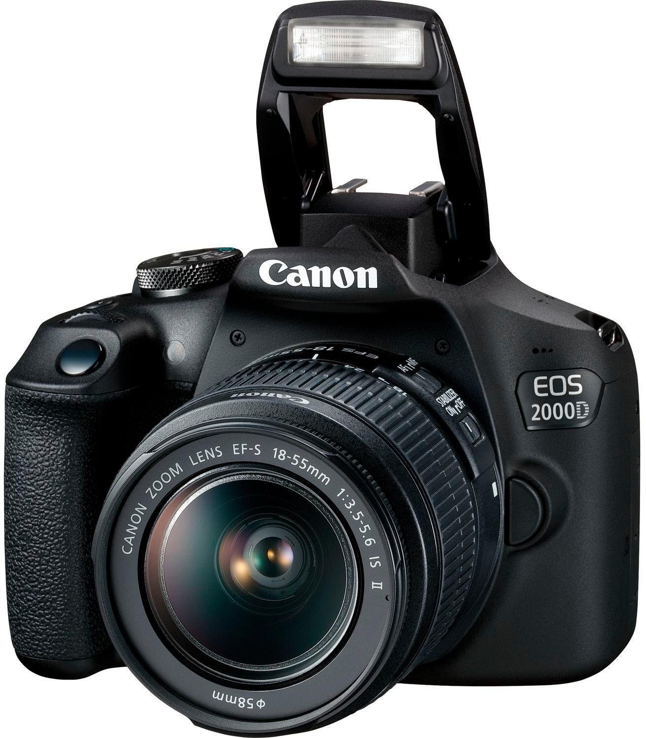 Spiegelreflexkamera WLAN 24,1 Kit 18-55 (EF-S II 2000D IS inkl. NFC, IS MP, 18-55 II, Objektiv) EOS EF-S (Wi-Fi), Canon