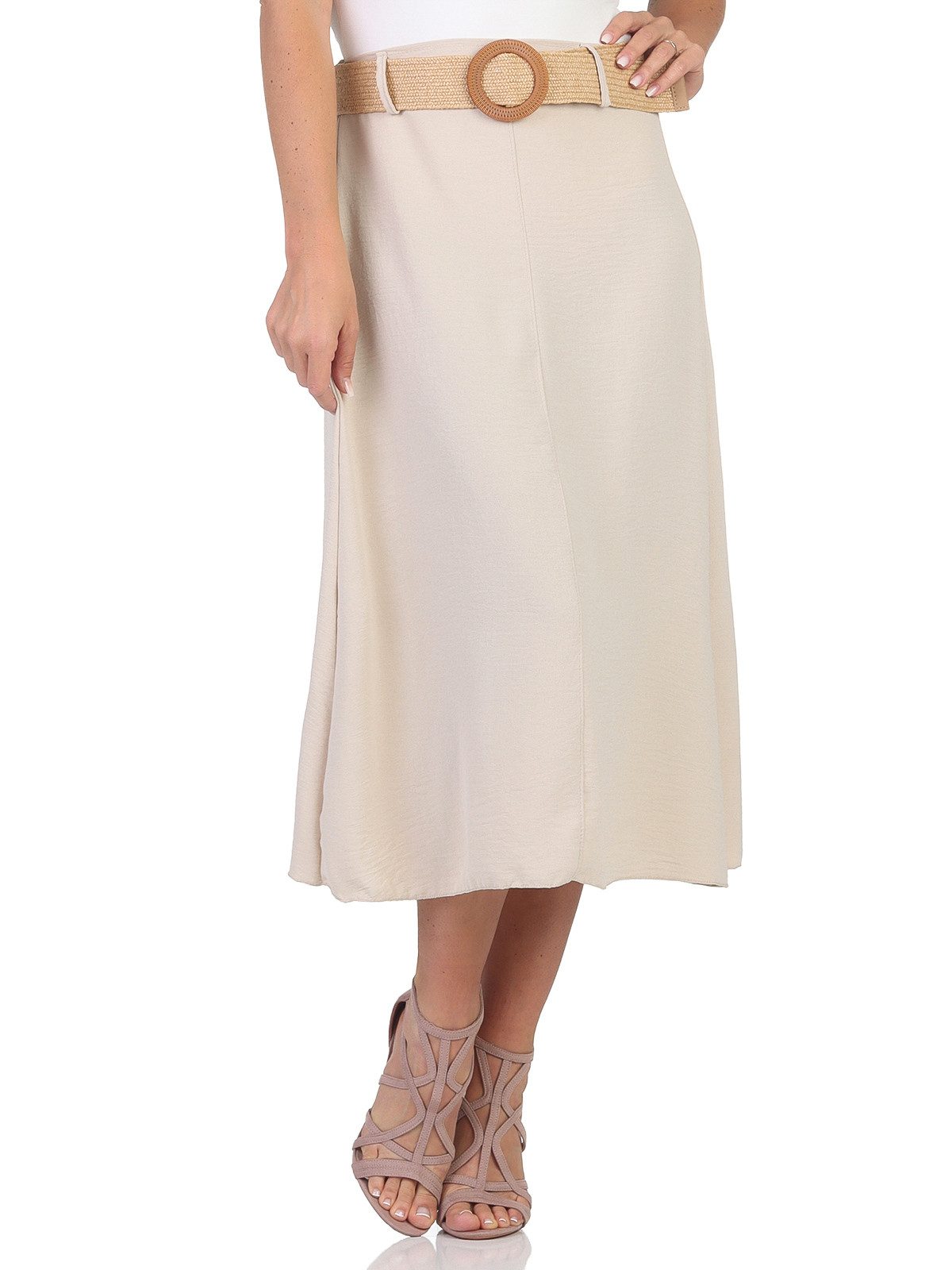 Sommerrock Damen Rock 2602 34-38 Beige