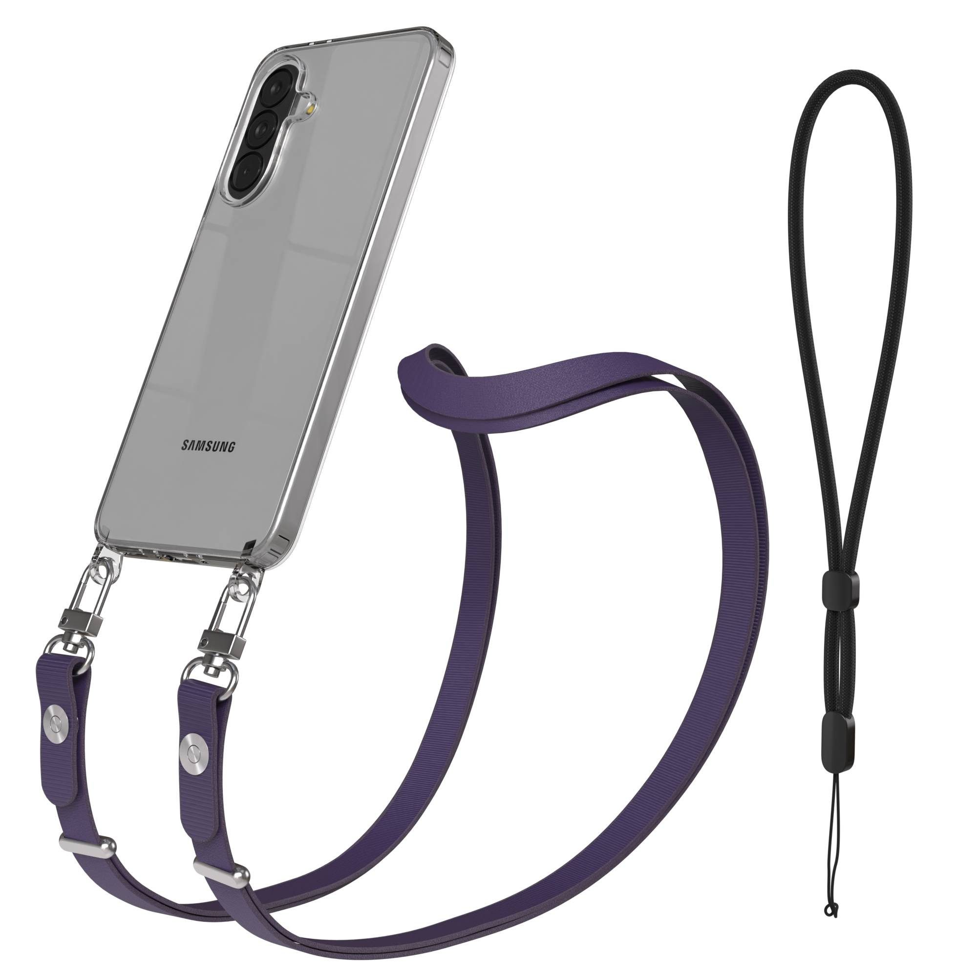 EAZY CASE Handykette für Samsung Galaxy A37 Handyhülle mit Handyband magnetisch, Handykordel in Lila mit minimalistischem Look und Magnetband