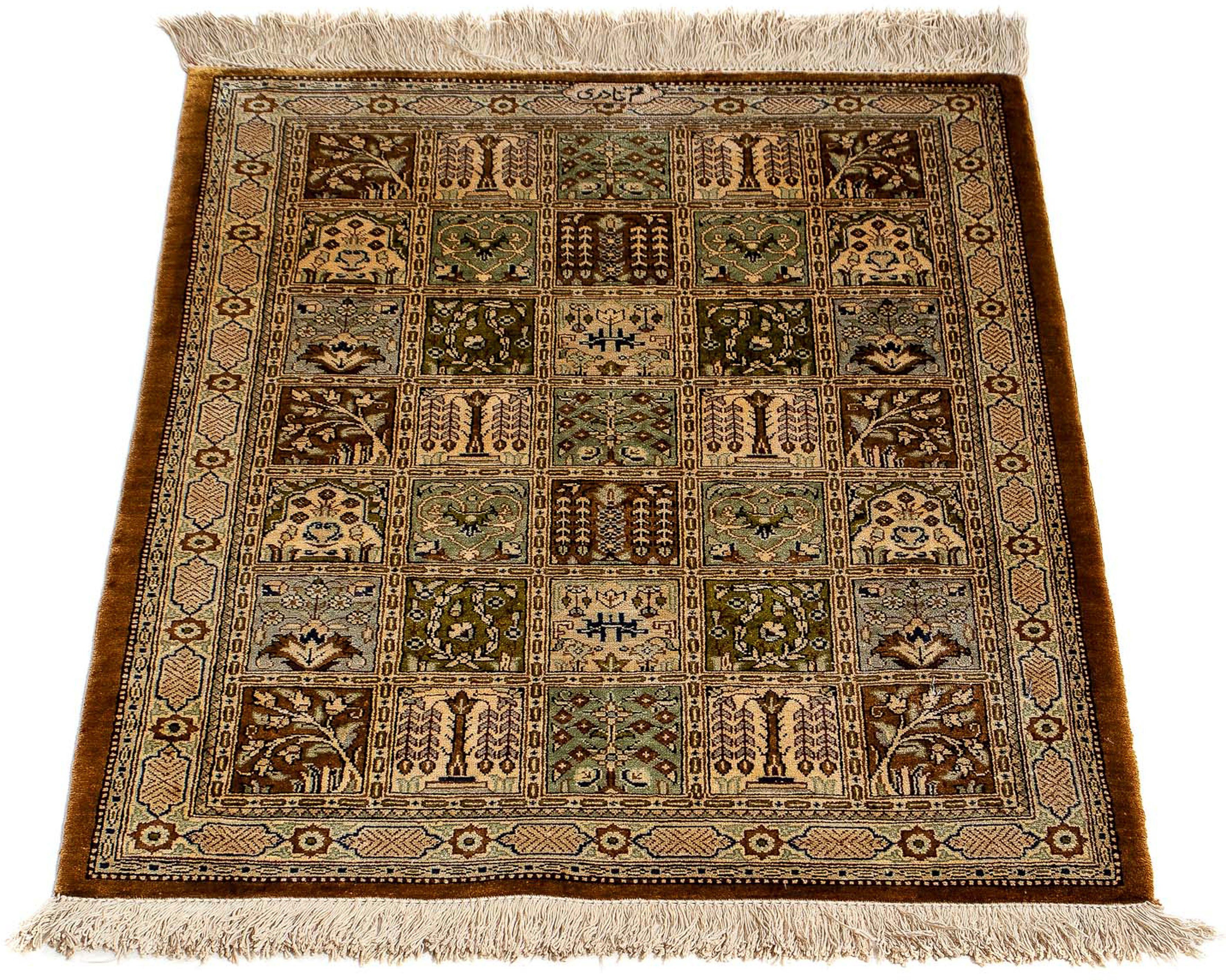 Orientteppich Perser Einzelstück rechteckig, - morgenland, 57 Zertifikat - mm, Ghom Wohnzimmer, 77 10 mehrfarbig, Höhe: cm Handgeknüpft, mit x 