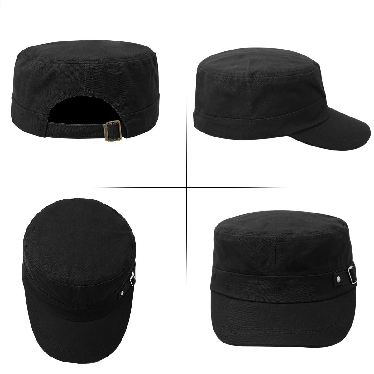 Zaewry Baseball Cap Vintage Military Army Flat Cap Verstellbare Baseballmütze Kappe – Bild 5 von 5