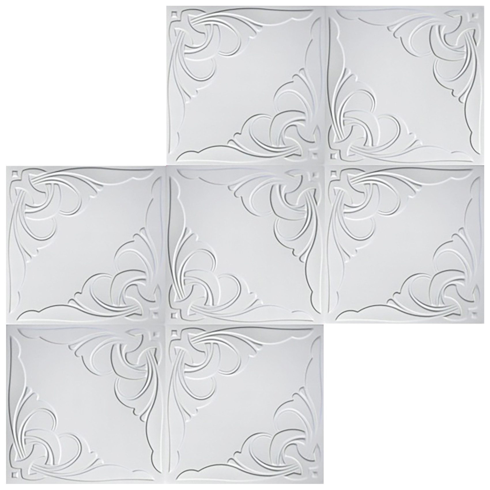 Hexim Decken-Rosette (Deckenplatten 50x50cm Styroporplatten weiß XPS Styropor, Deckenpaneele Feuchtraum Deckenverkleidung, 2qm)