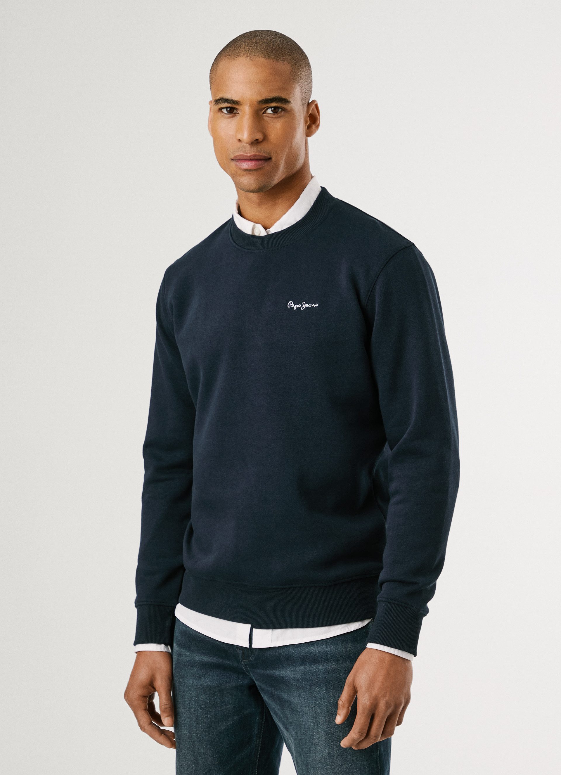 Pepe Jeans Sweatshirt MACBETH SMALL LOGO PLAIN CREW mit Rundhals, Label-Sti günstig online kaufen