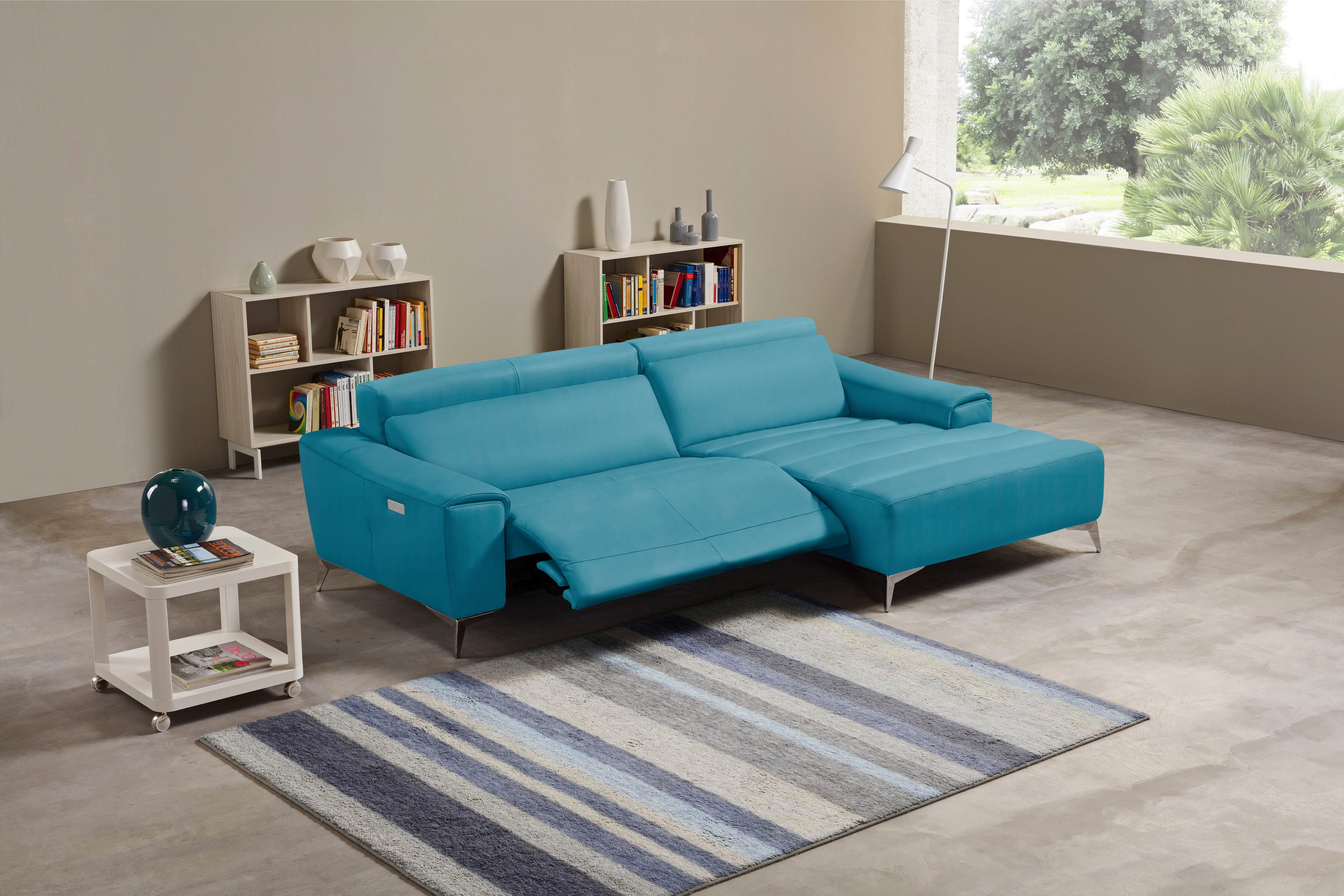 Egoitaliano Ecksofa Suzette, Designsofa mit hohem Sitzkomfort, mit Recamiere, inkl. 1 elektronischen Relaxfunktion, L-Form