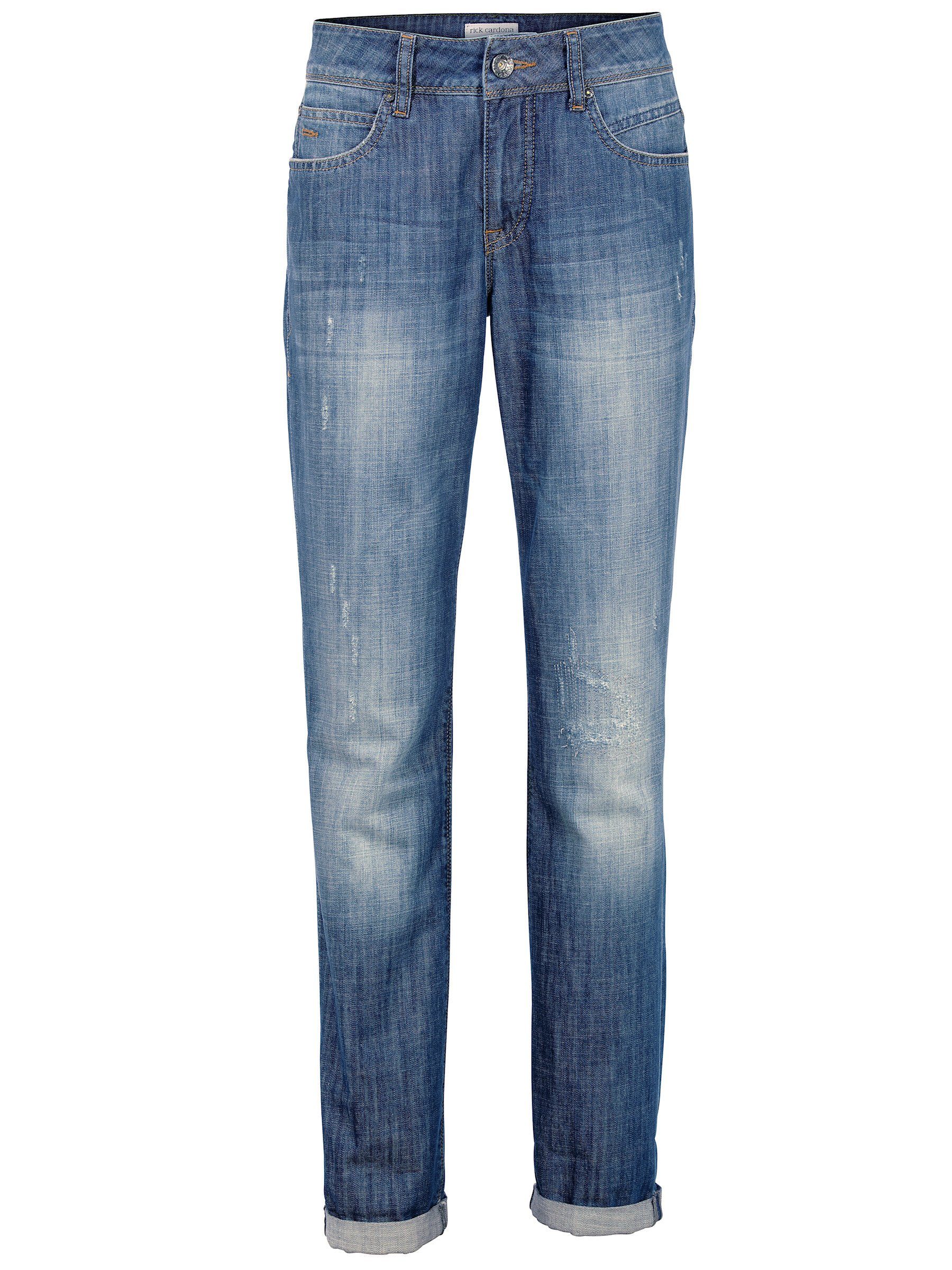 Bequeme Jeans Bauchweg-Jeans leicht vertieft