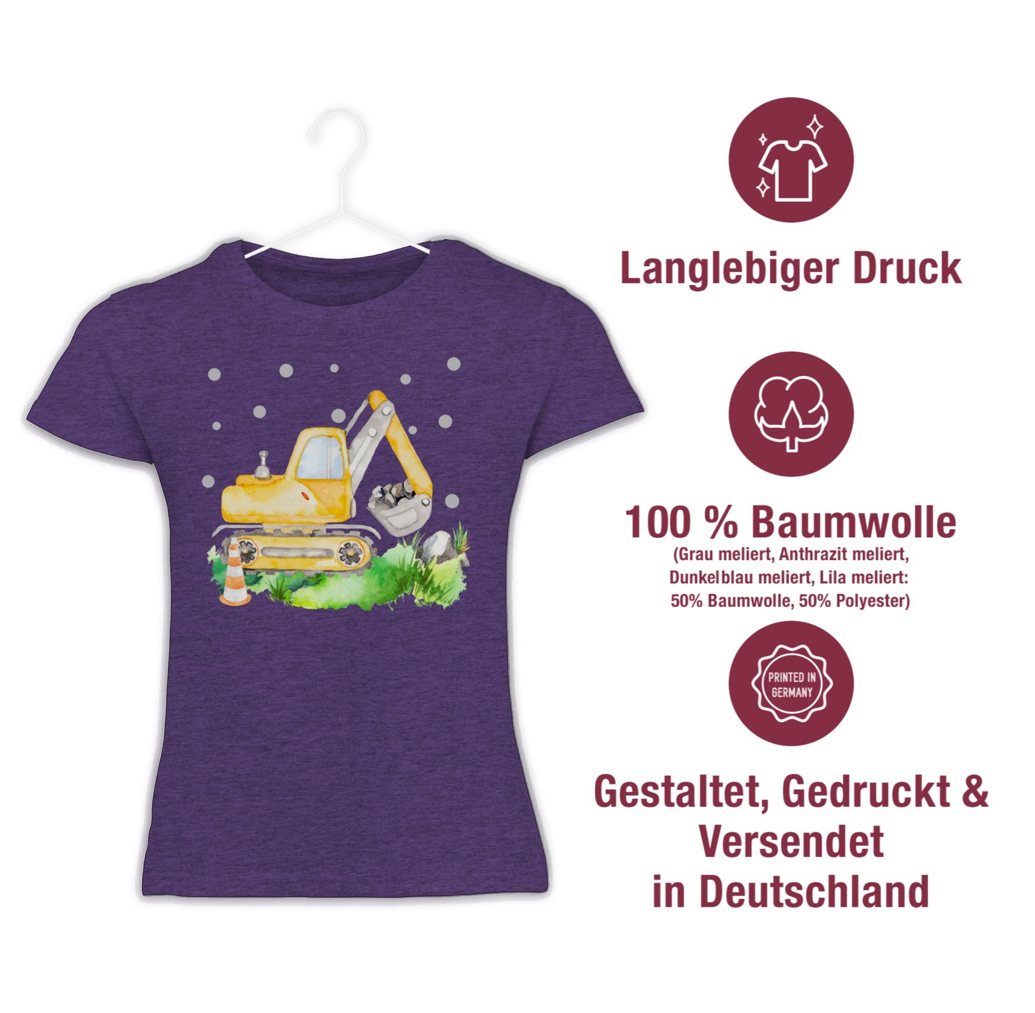 Shirtracer T-Shirt Baggerfahrer Geschenk Baumaschine Baustelle Bagger Andere Fahrzeuge - Mädchen