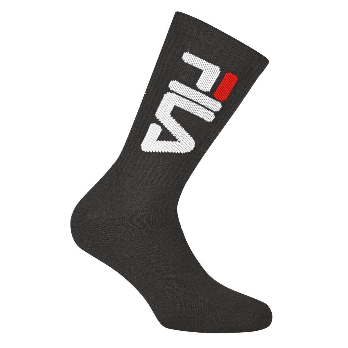 Fila Sportsocken Unisex Socken 2 Schwarz Crew Tennissocken, Paar Socks 