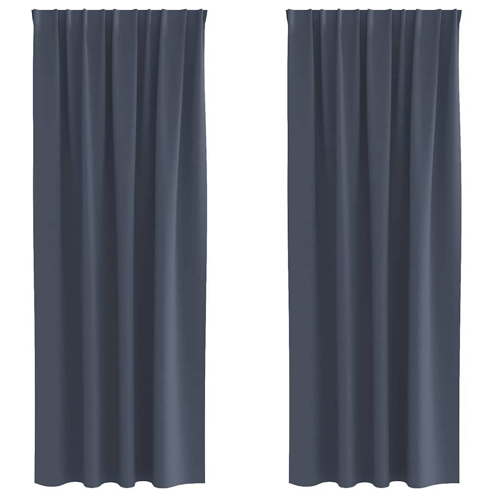 vidaXL Gardine Vorhänge mit Vorhängen 2 pcs Anthrazit Polyester