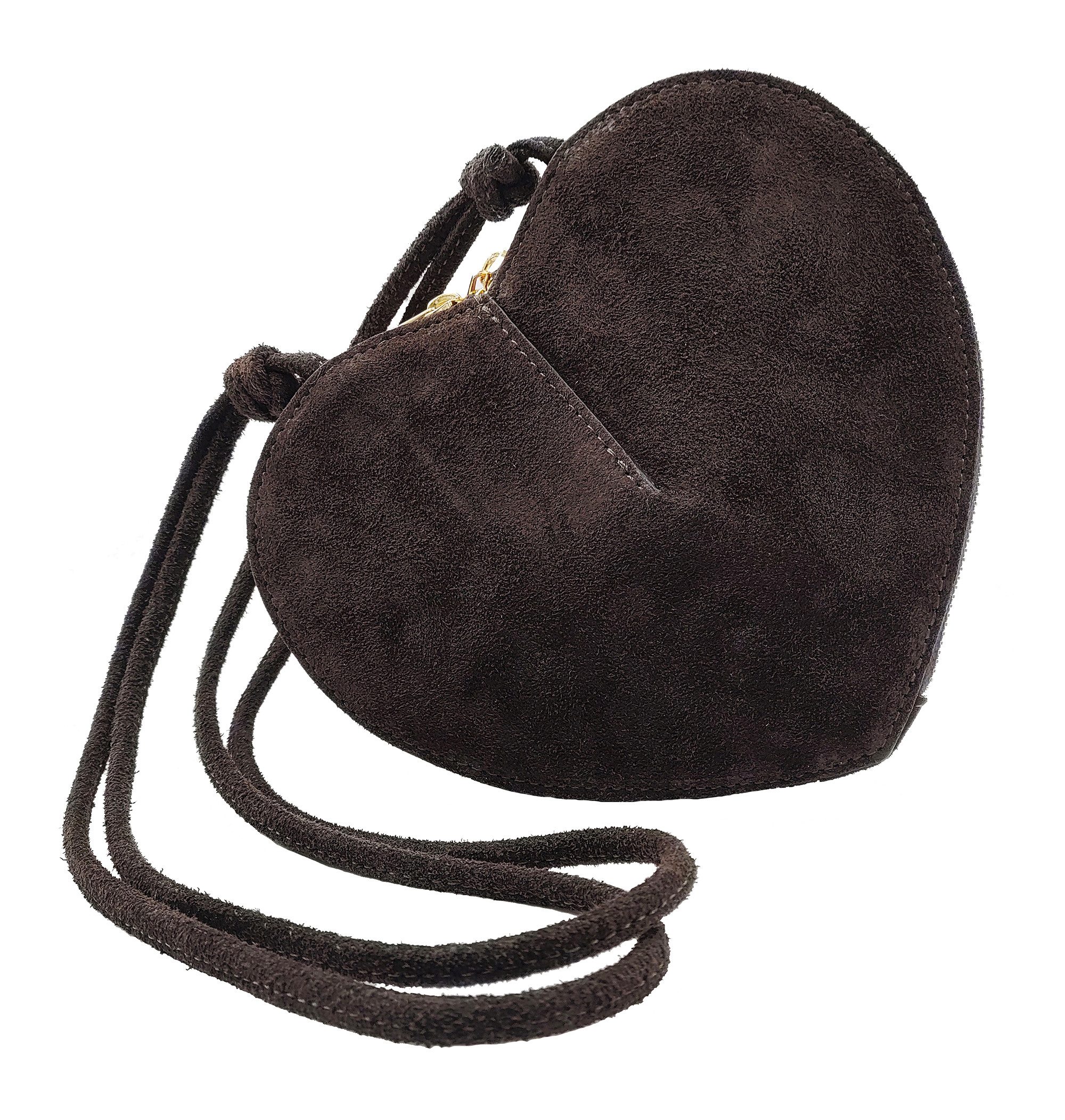 Der Trachtler Trachtentasche Handtasche Umhängetasche "Herzerl", weiches Veloursleder - Made in Italy