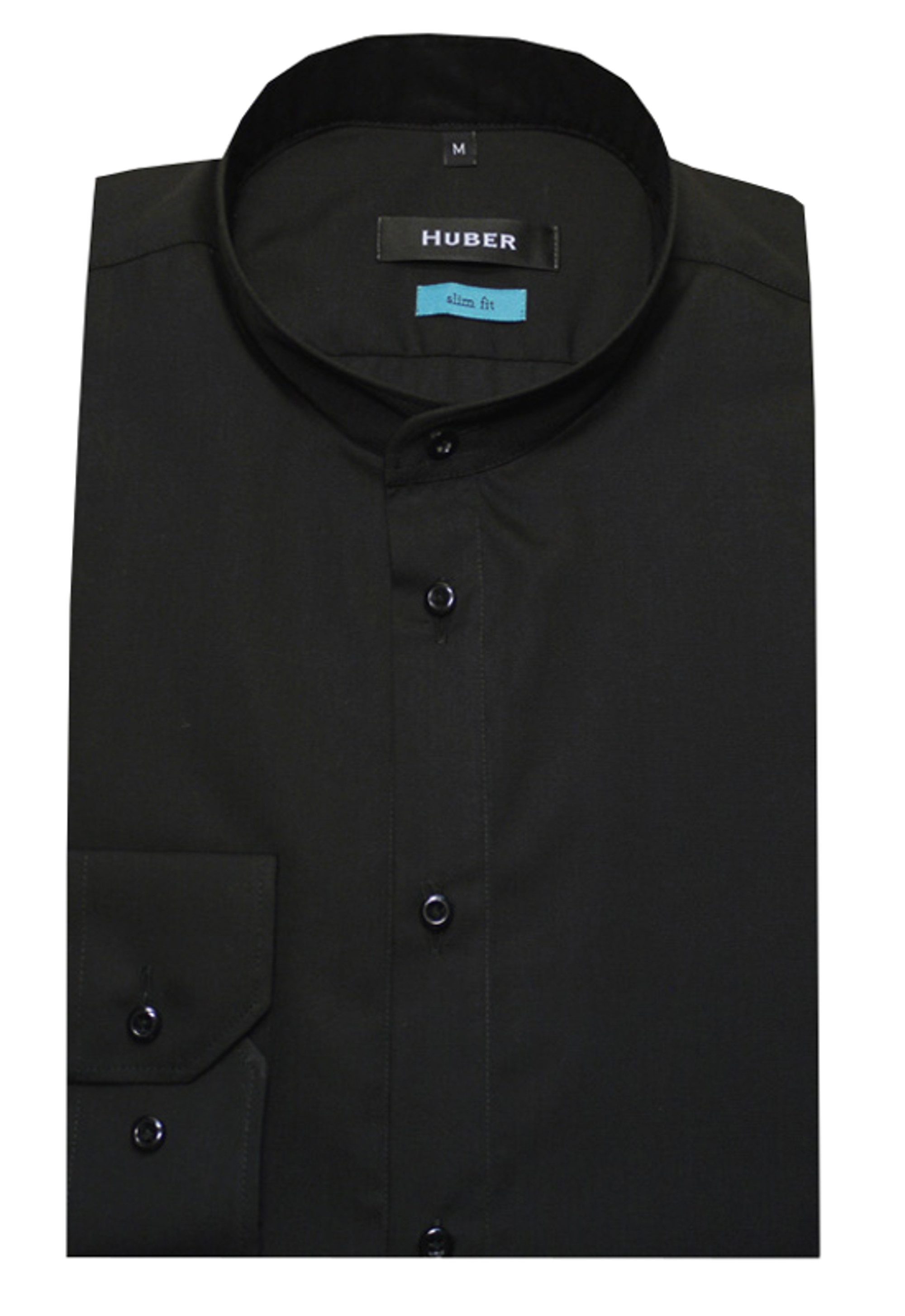 Huber Hemden HU-0381 Stehkragen Slim Fit Tailliert engere körpernahe Passform
