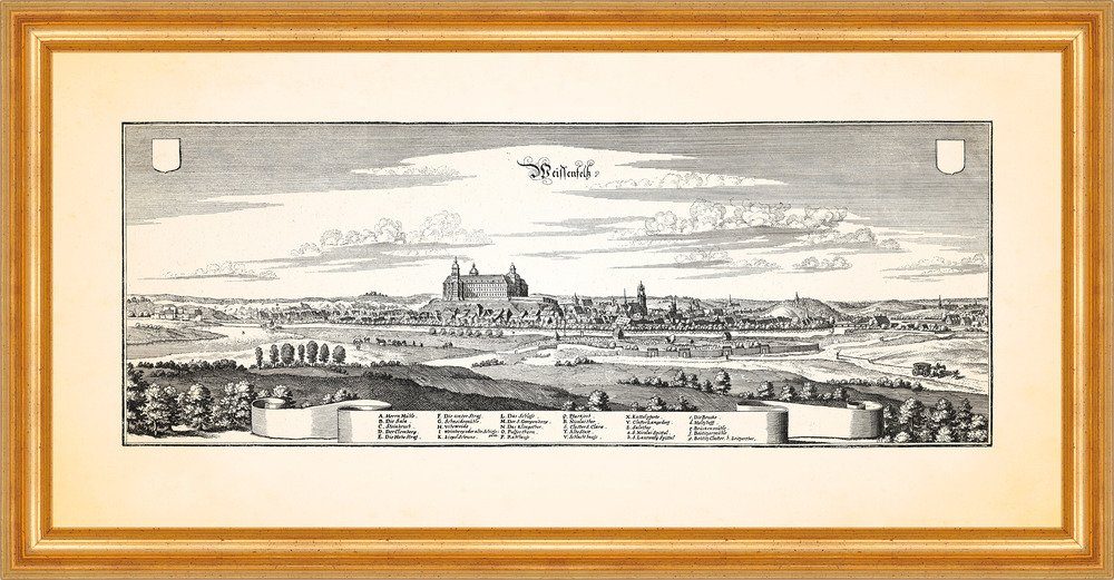 Kunstdruck Weißenfels Burgenlandkreis Schloss Augustusburg Kupferstich Merian 023