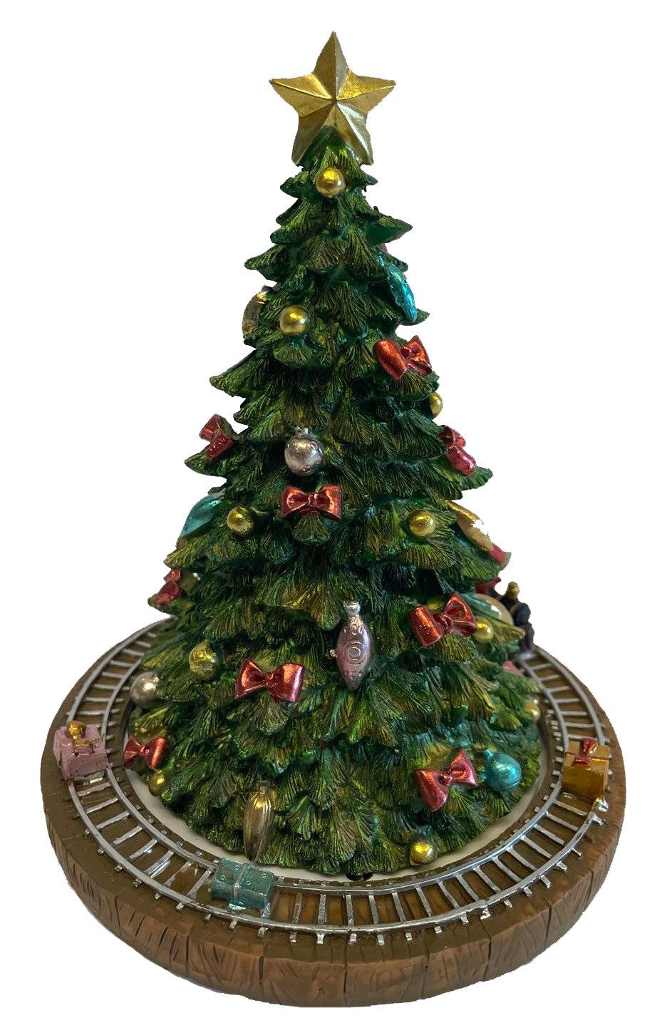 Wurm Spieluhr Spieluhr geschmückter Tannenbaum mit sich drehendem Zug und Musik