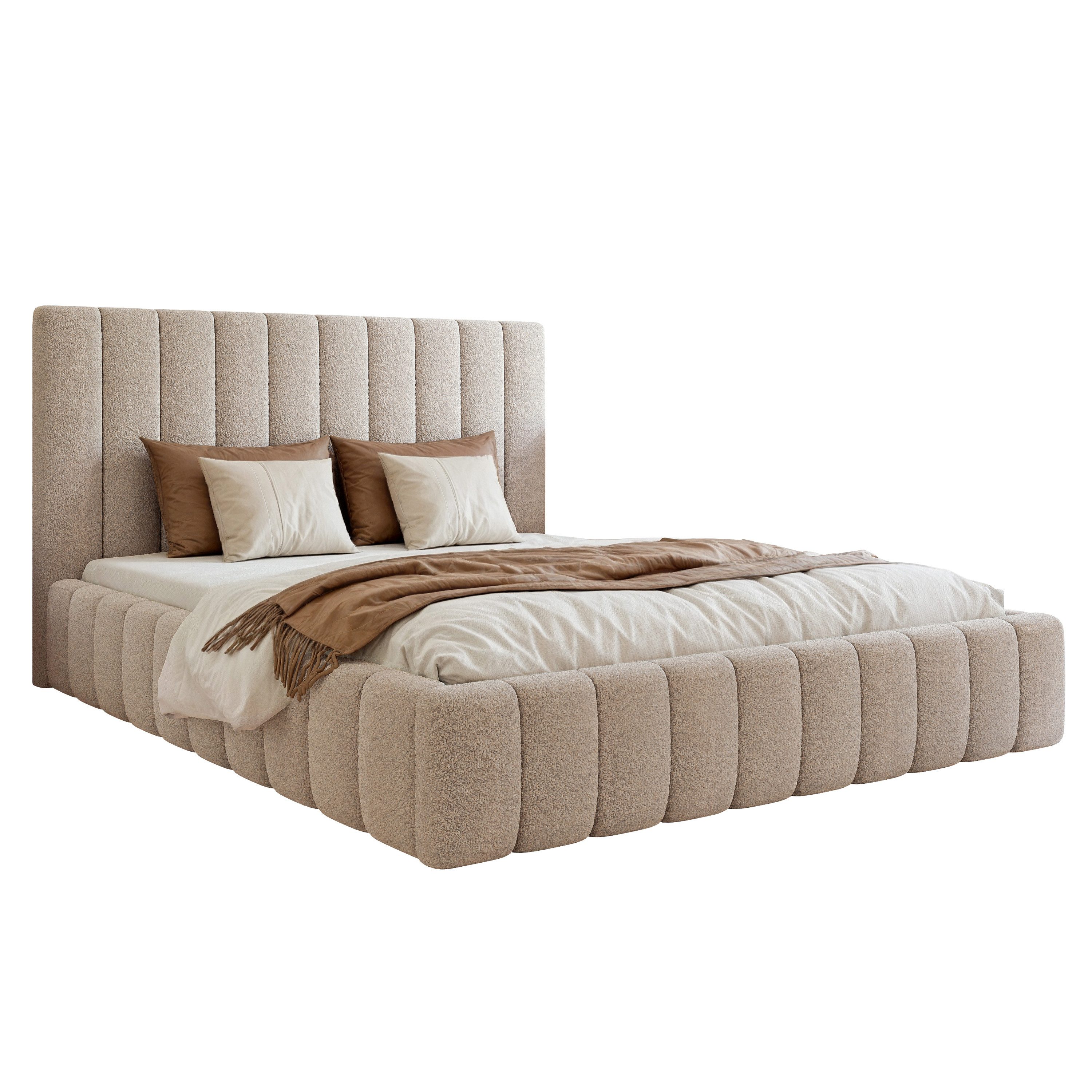 Goldstoff Polsterbett Luxuriöses Schlafzimmerbett mit elegantem günstig online kaufen