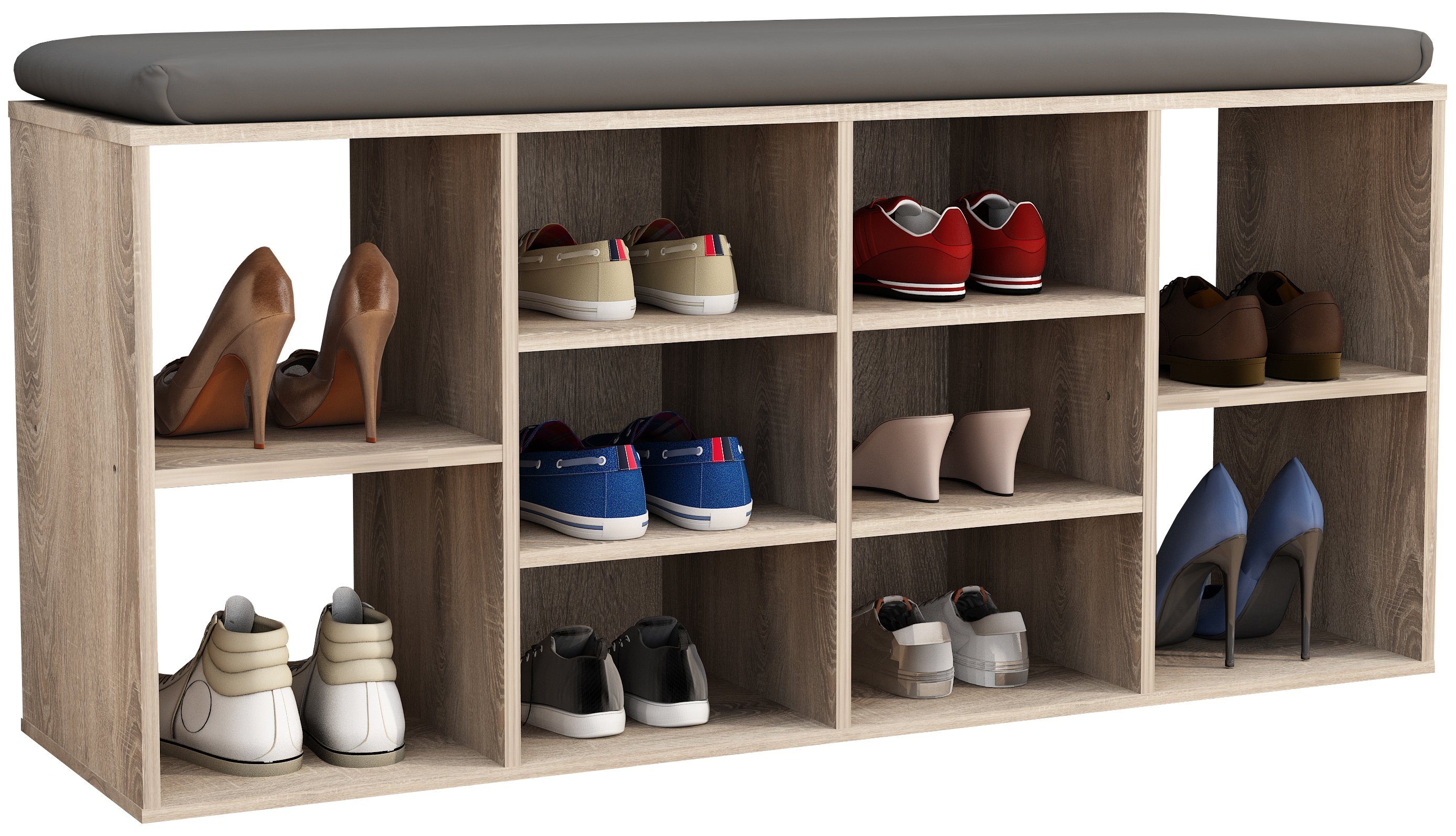 VCM Schuhregal Schuhschrank Hinsol H. 50 x B. 104 x T. 30 cm