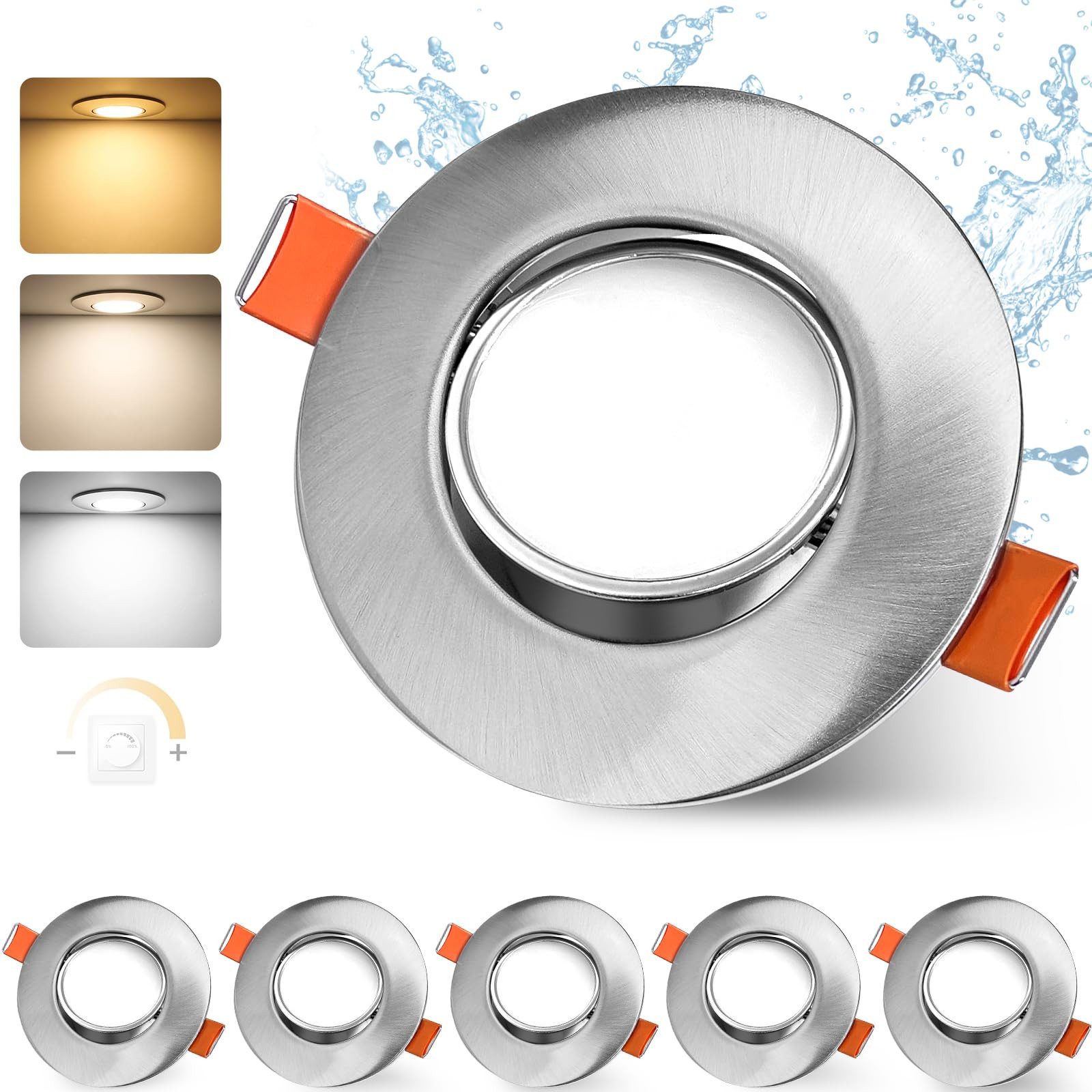 GeyouLux LED Einbaustrahler Dimmbar 68-80mm 4.9W Ultra Flach LED Spots, 45° günstig online kaufen